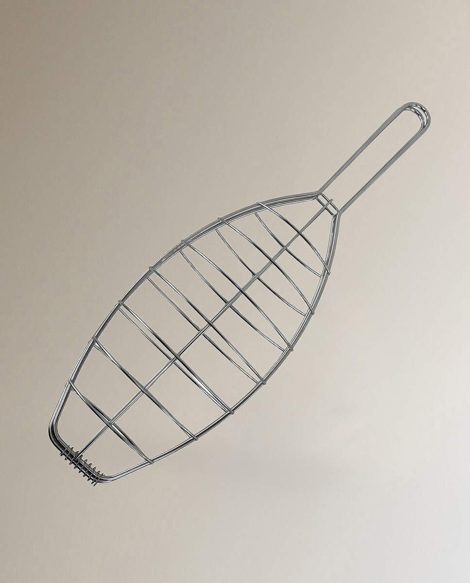 Imagen 0 de Parrilla acero inox. pescado bbq Negro