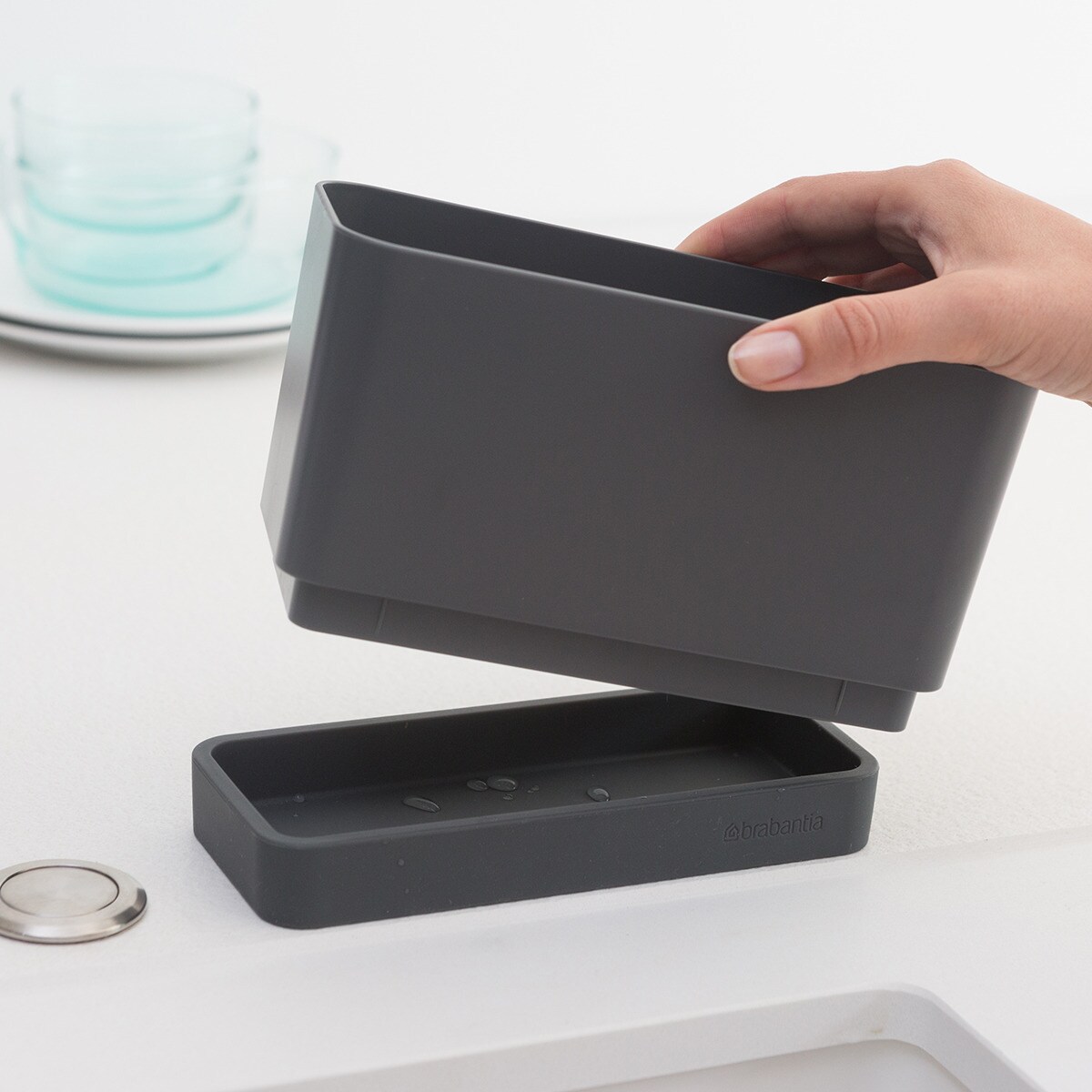 Porta esfregões Sink Side Brabantia Cinzento-escuro-4