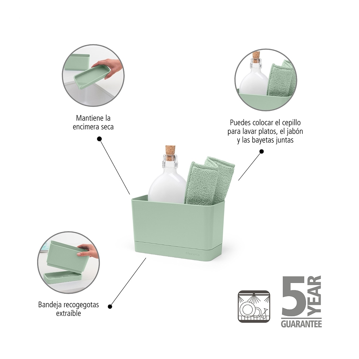 Porta esfregões Sink Side Brabantia Esmeralda-6