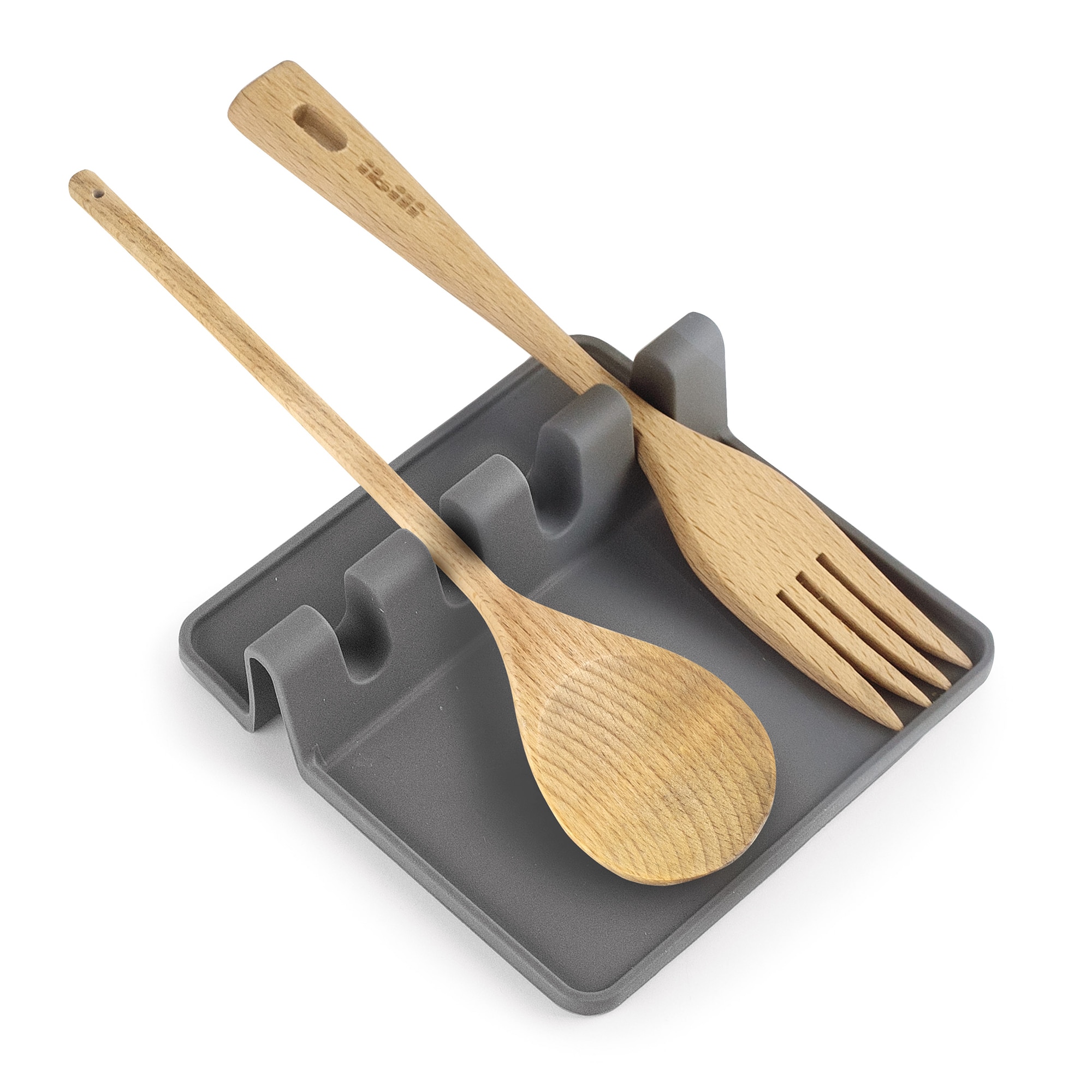 Reposa utensilios de silicona Ibili Gris-2
