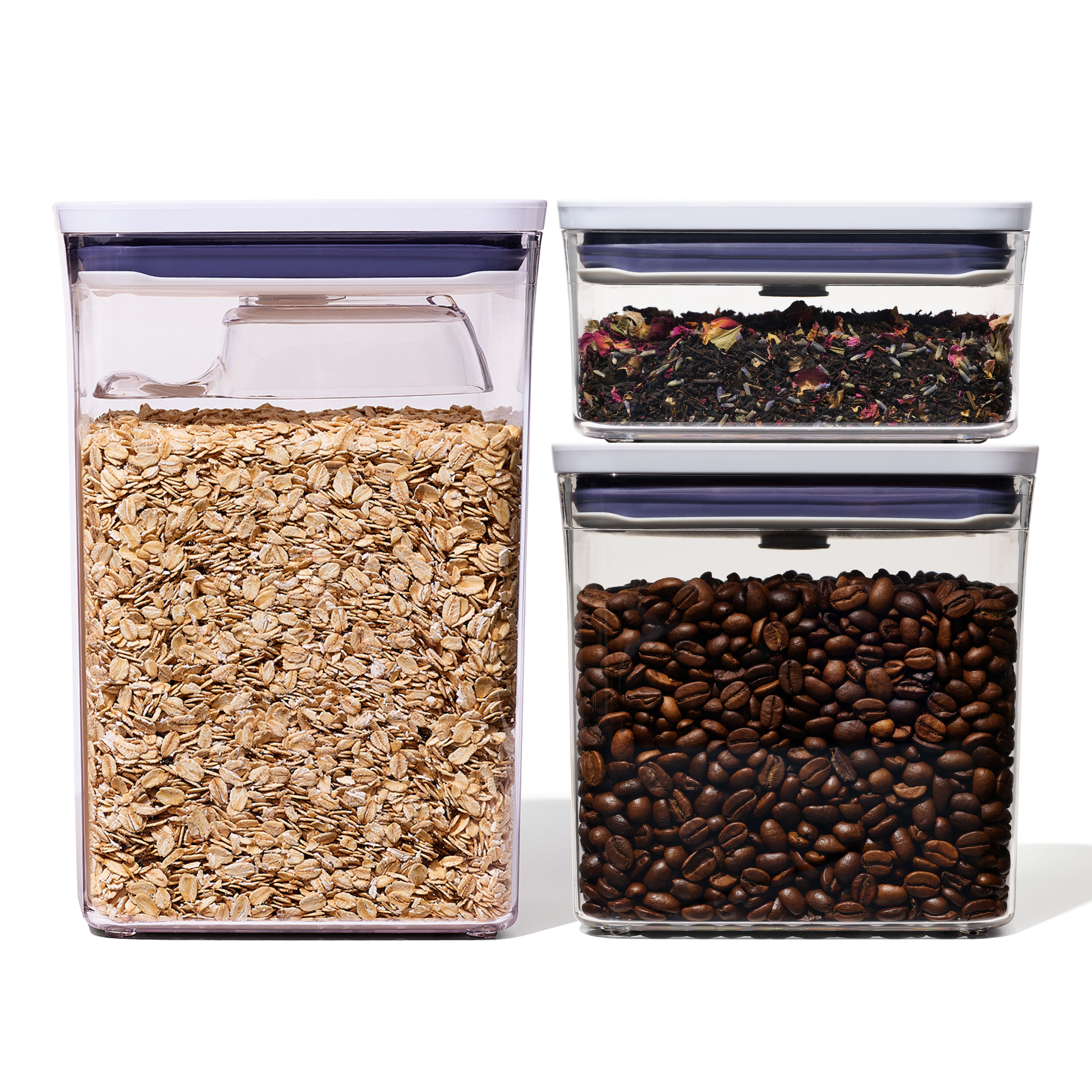 Conjunto de 3 Frascos POP 2.0 e Colher Oxo Transparente-1