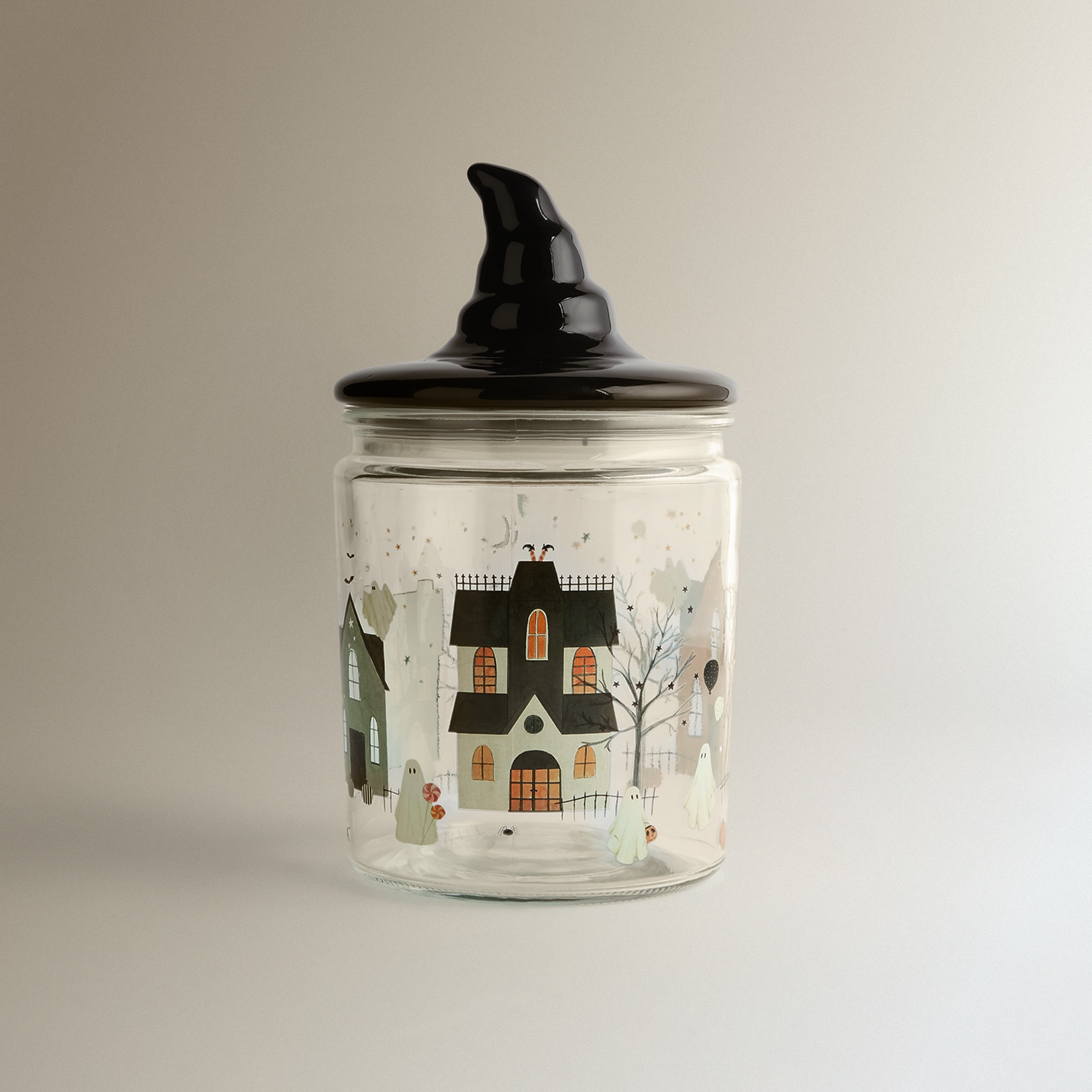 Frasco de Cozinha de Vidro com Tampa Halloween Transparente-1