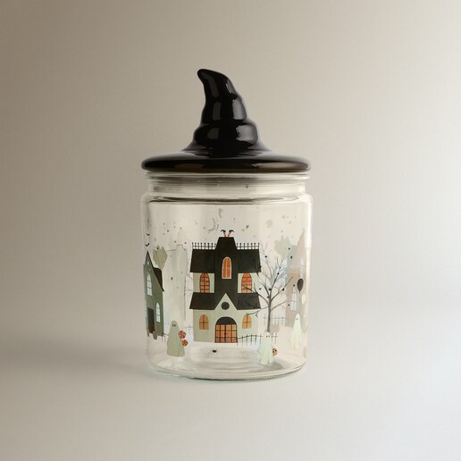 Bote de cocina de vidrio con tapa Halloween