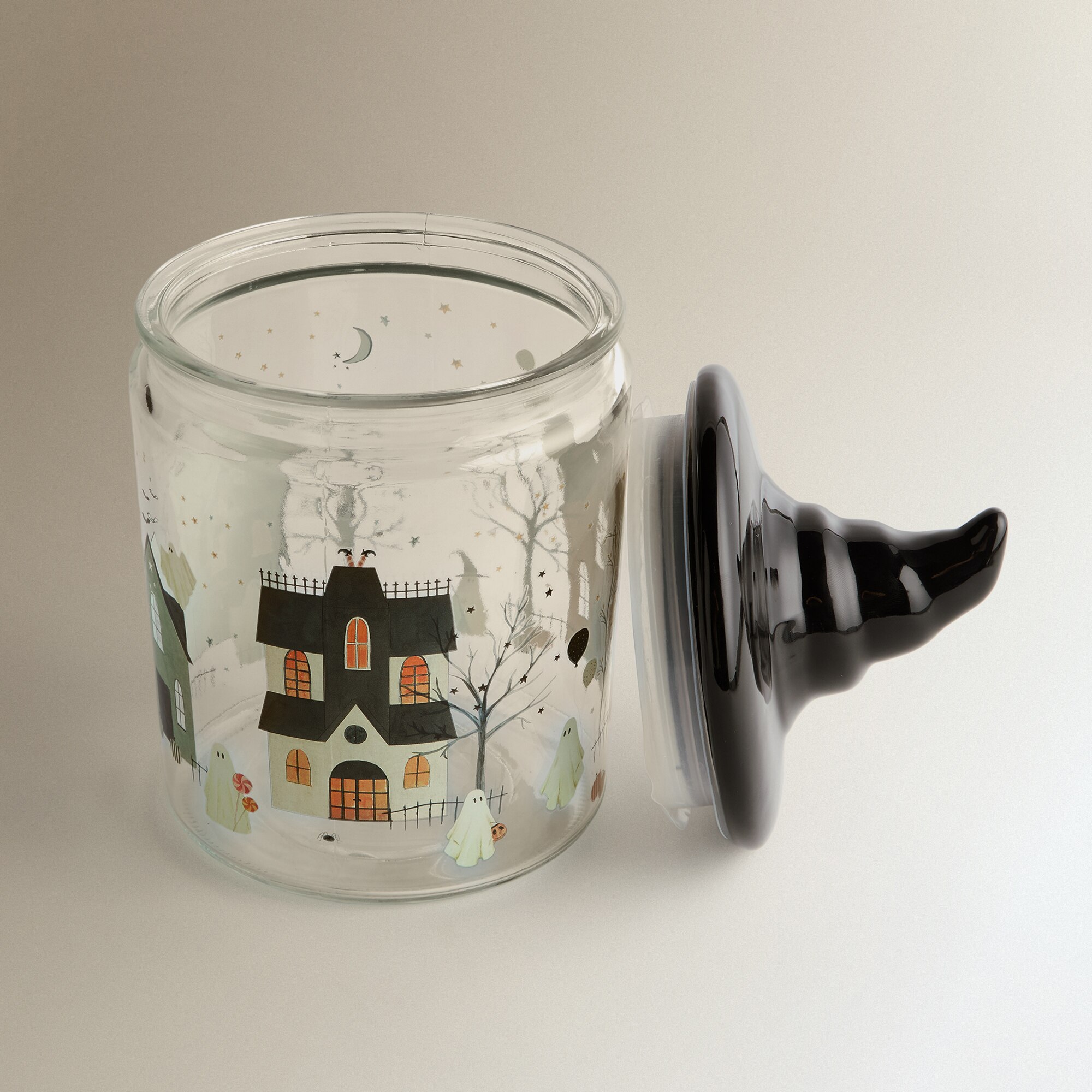 Frasco de Cozinha de Vidro com Tampa Halloween Transparente-2