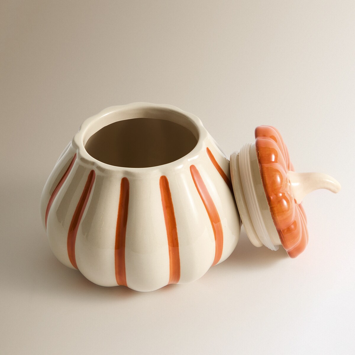 Frasco de Cozinha de Cerâmica Abóbora Laranja-2