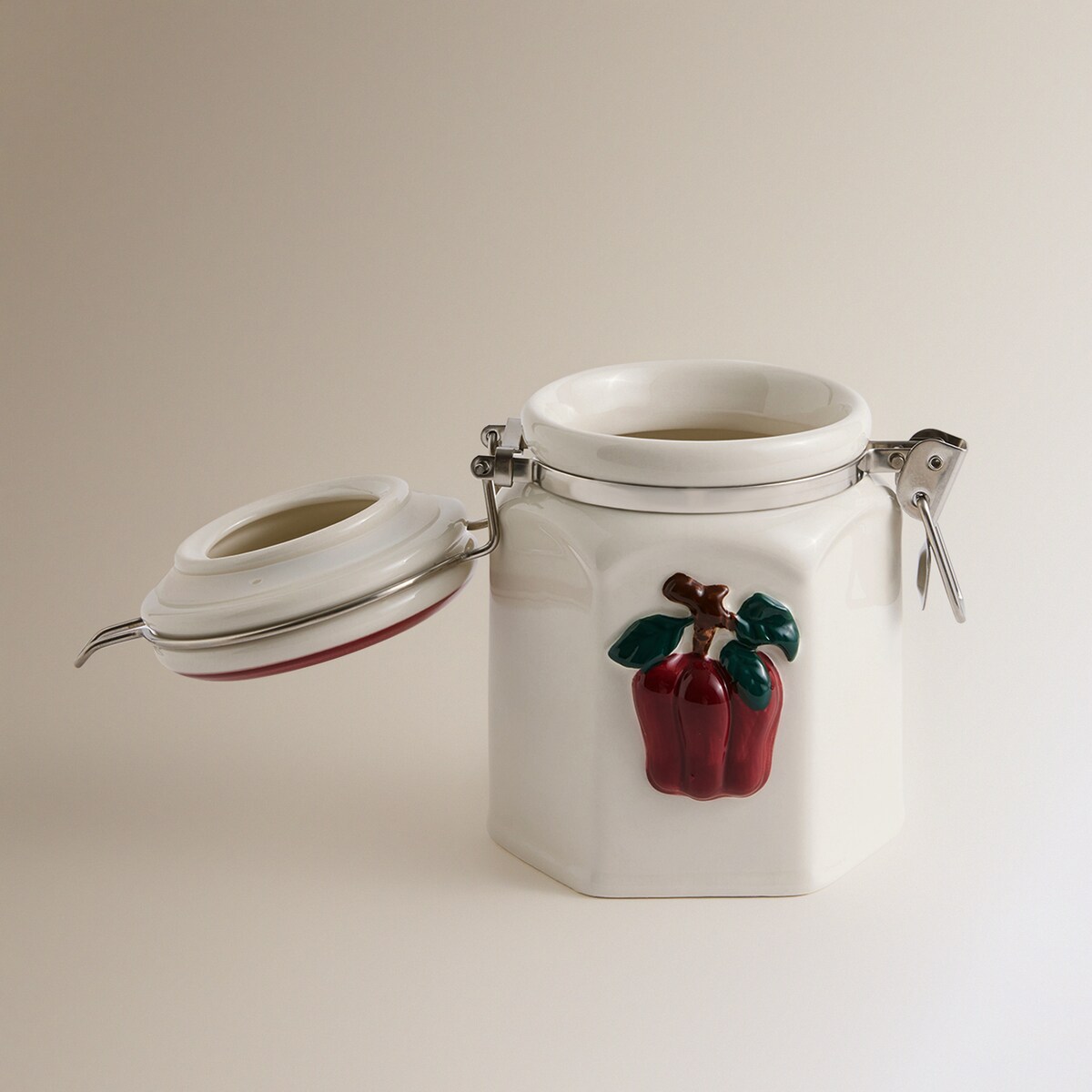 Frasco de Cozinha de Cerâmica Farm Vermelho-2