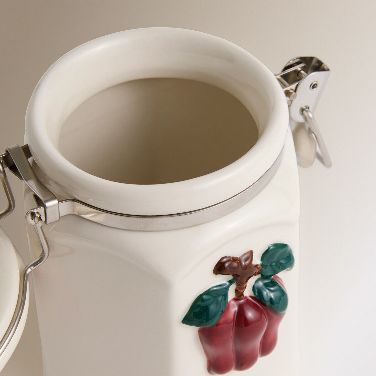 Frasco de Cozinha de Cerâmica Farm Vermelho-3