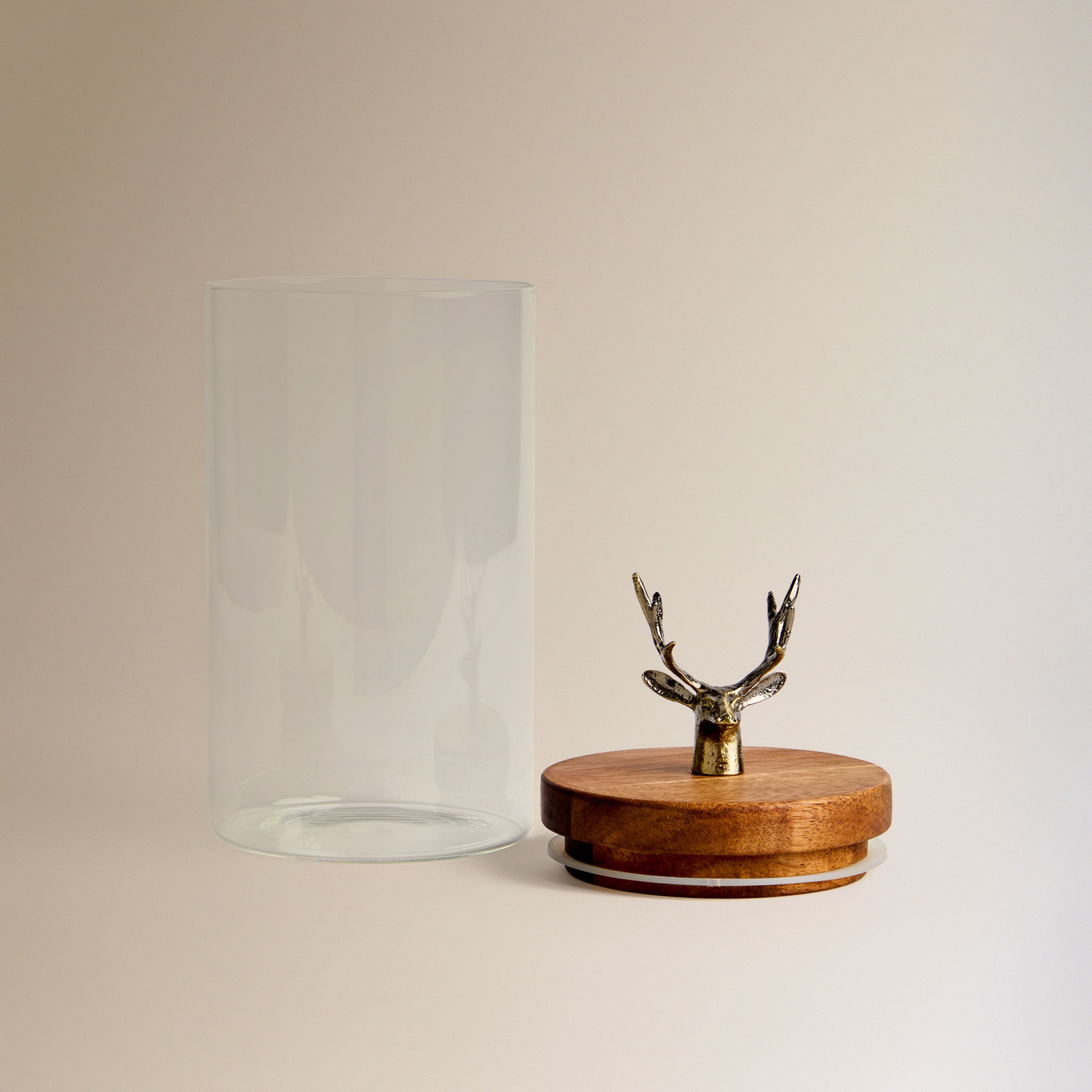 Frasco de Cozinha Veado Natal Transparente-3