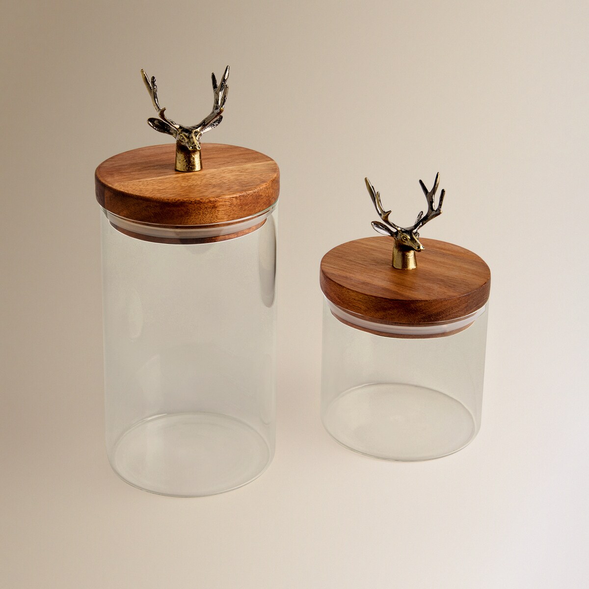 Frasco de Cozinha Veado Natal Transparente-4