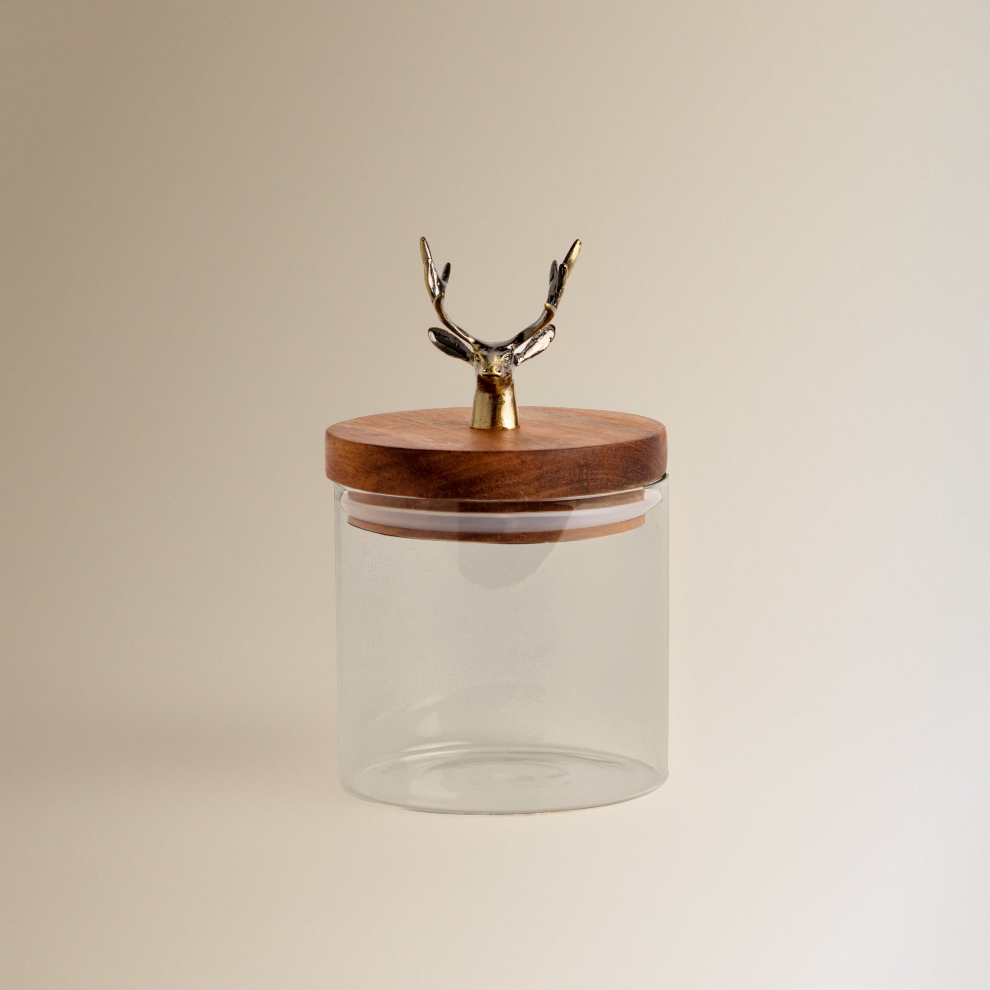 Frasco de Cozinha Veado Natal Transparente-1