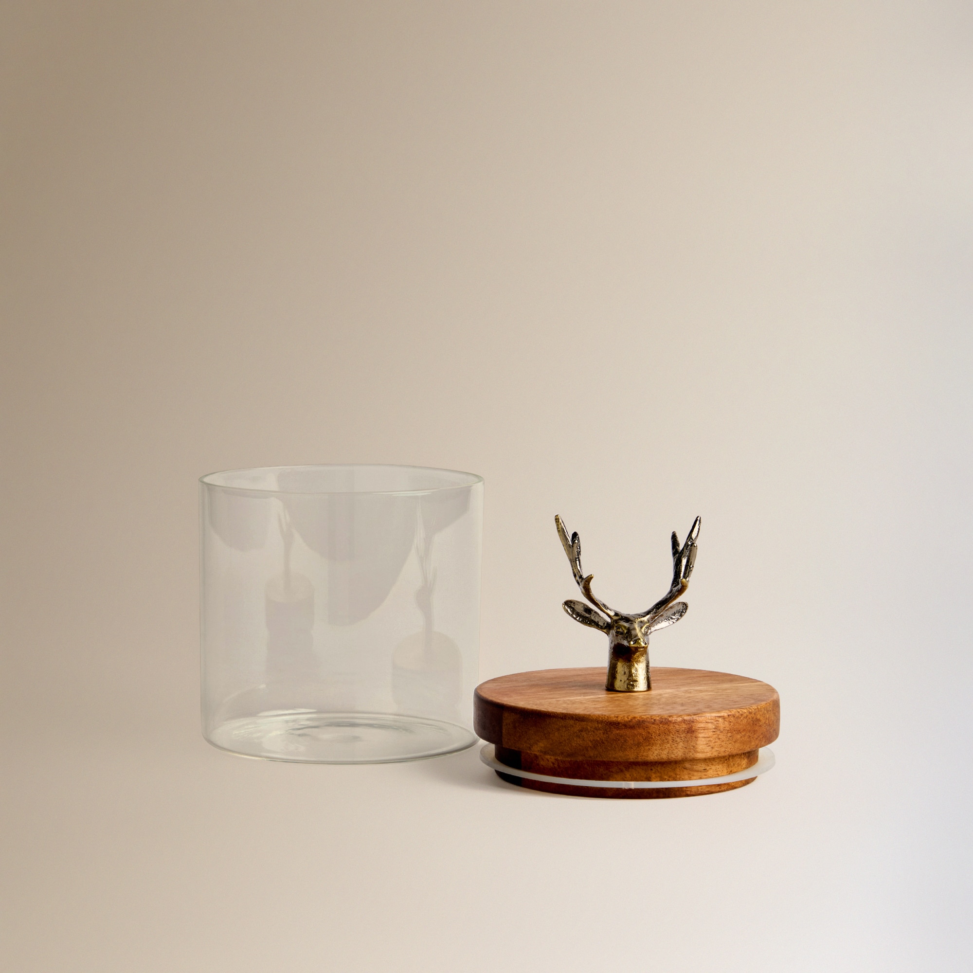 Frasco de Cozinha Veado Natal Transparente-3