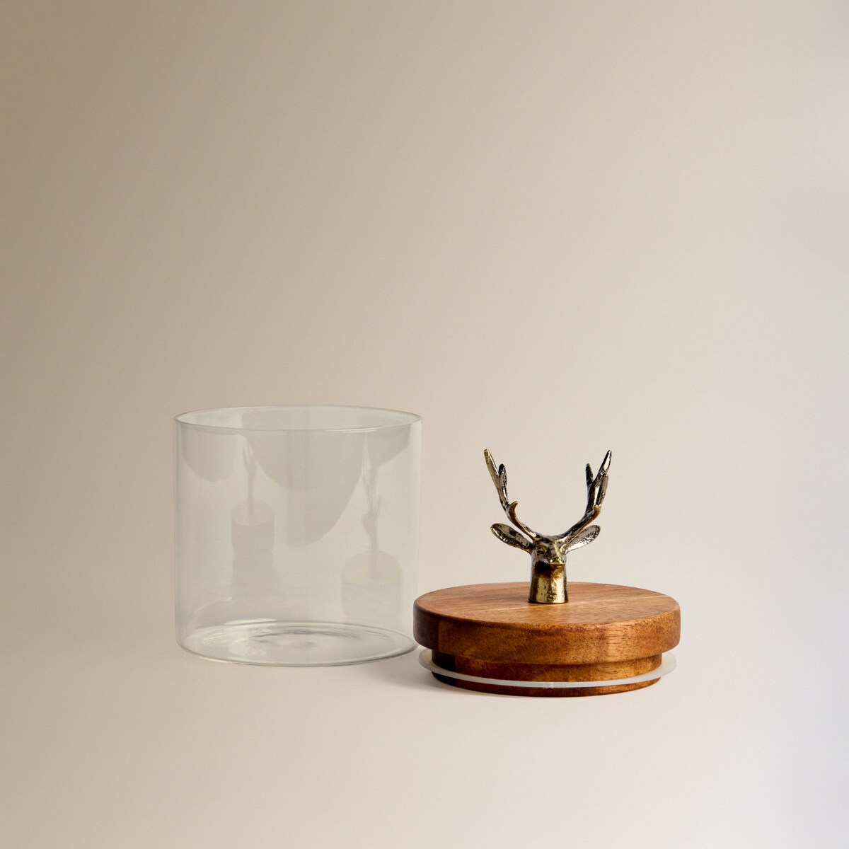 Frasco de Cozinha Veado Natal Transparente-3