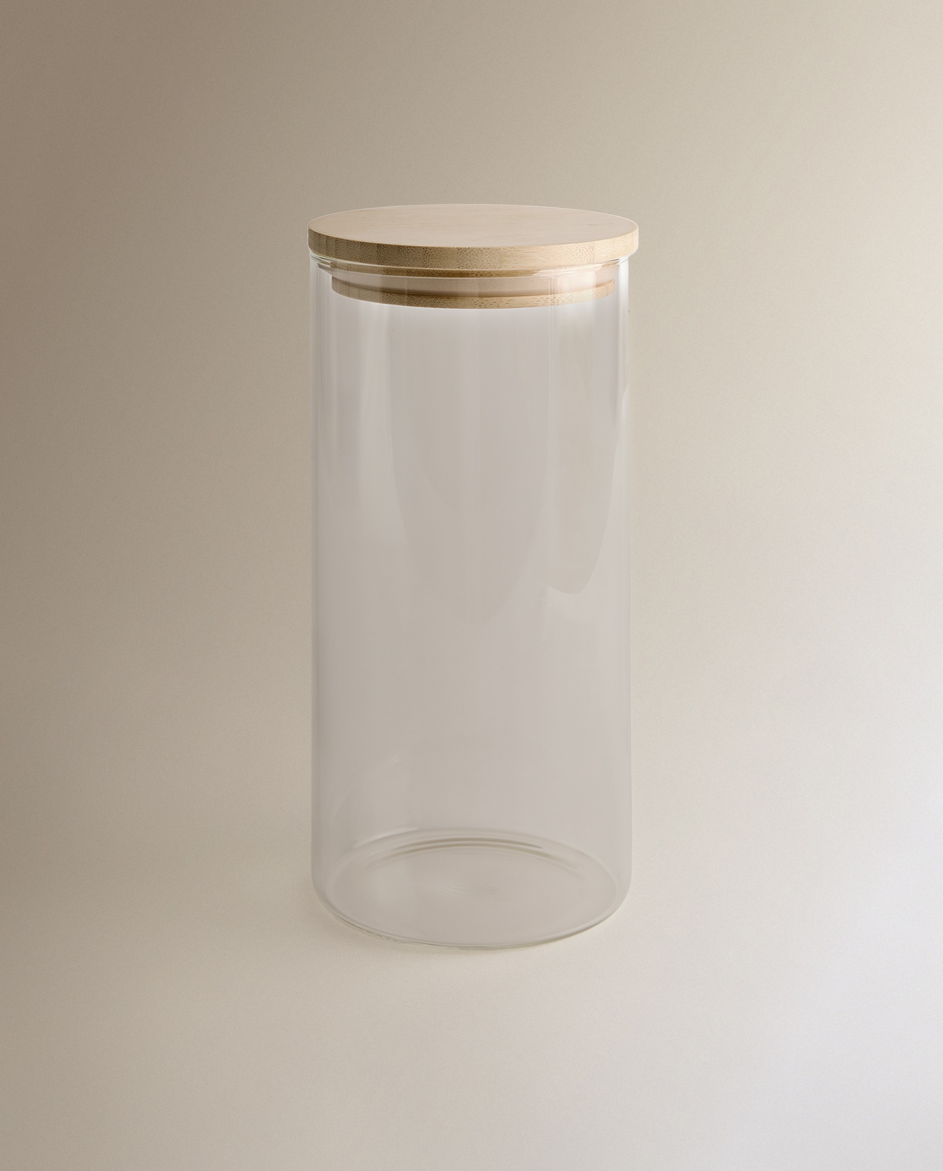 Imagem 0 de Frasco de cozinha de vidro com tampa de bambu