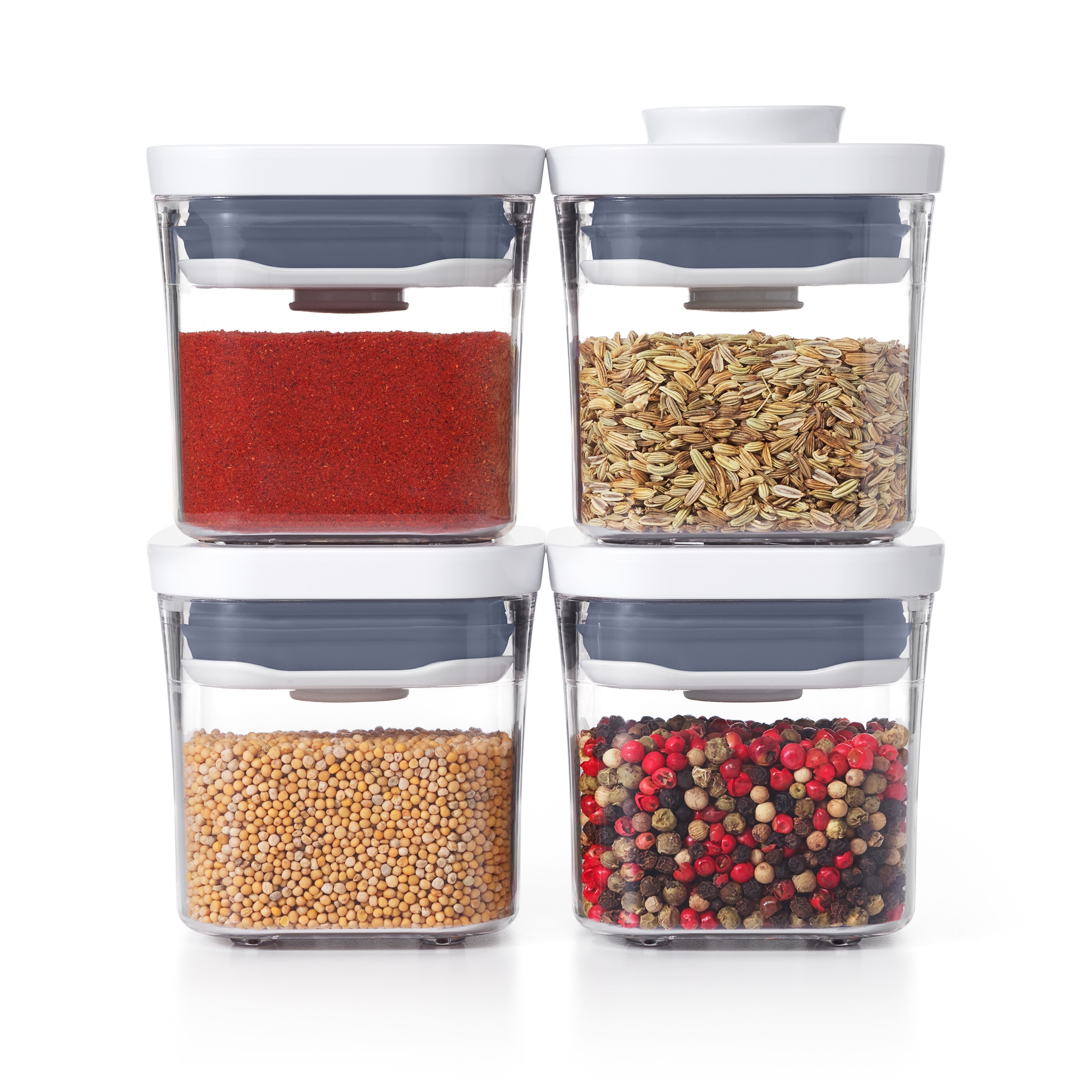 Conjunto de 4 Frascos Herméticos de 0,2 Litros Mini POP 2.0 Cinzento-4
