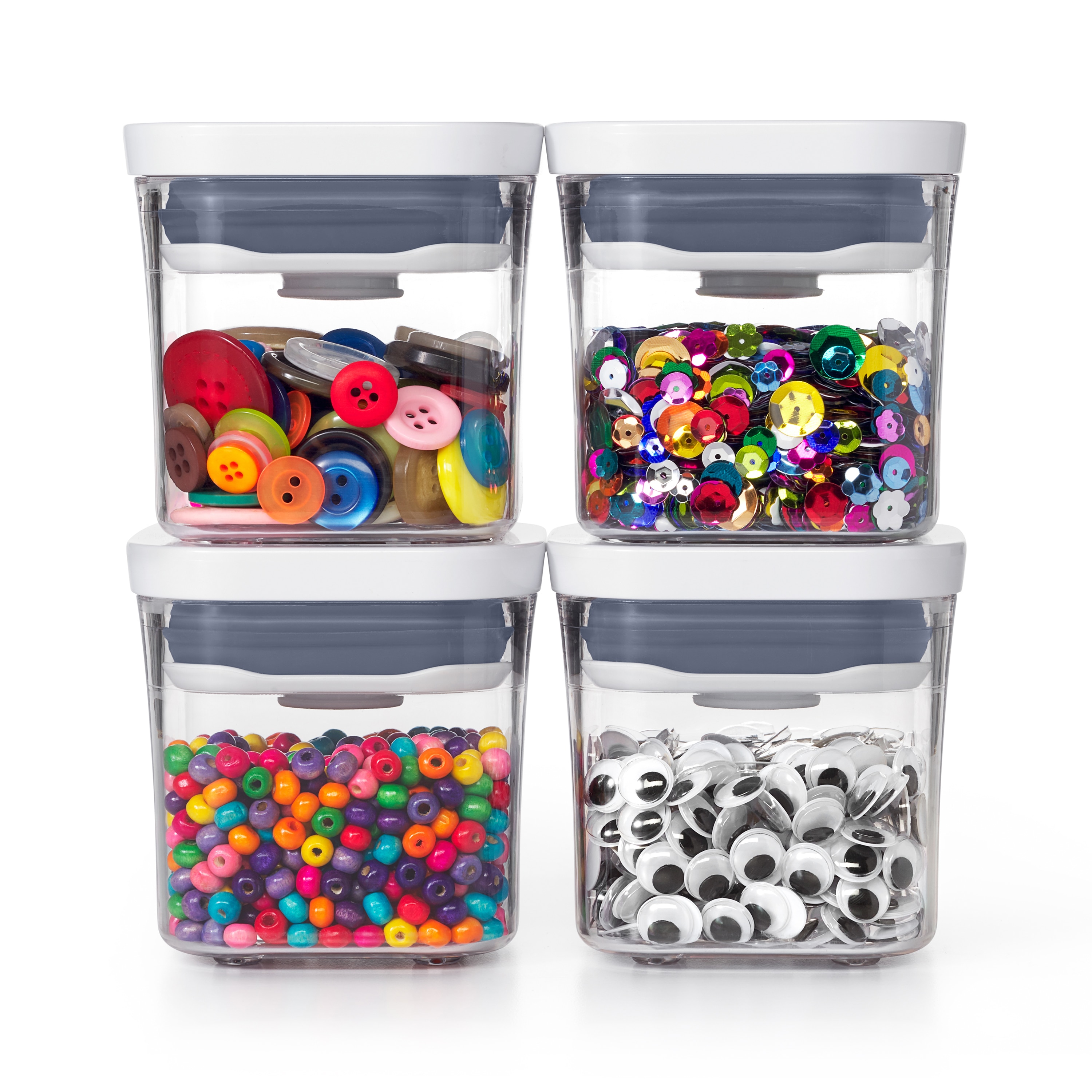 Conjunto de 4 Frascos Herméticos de 0,2 Litros Mini POP 2.0 Cinzento-7