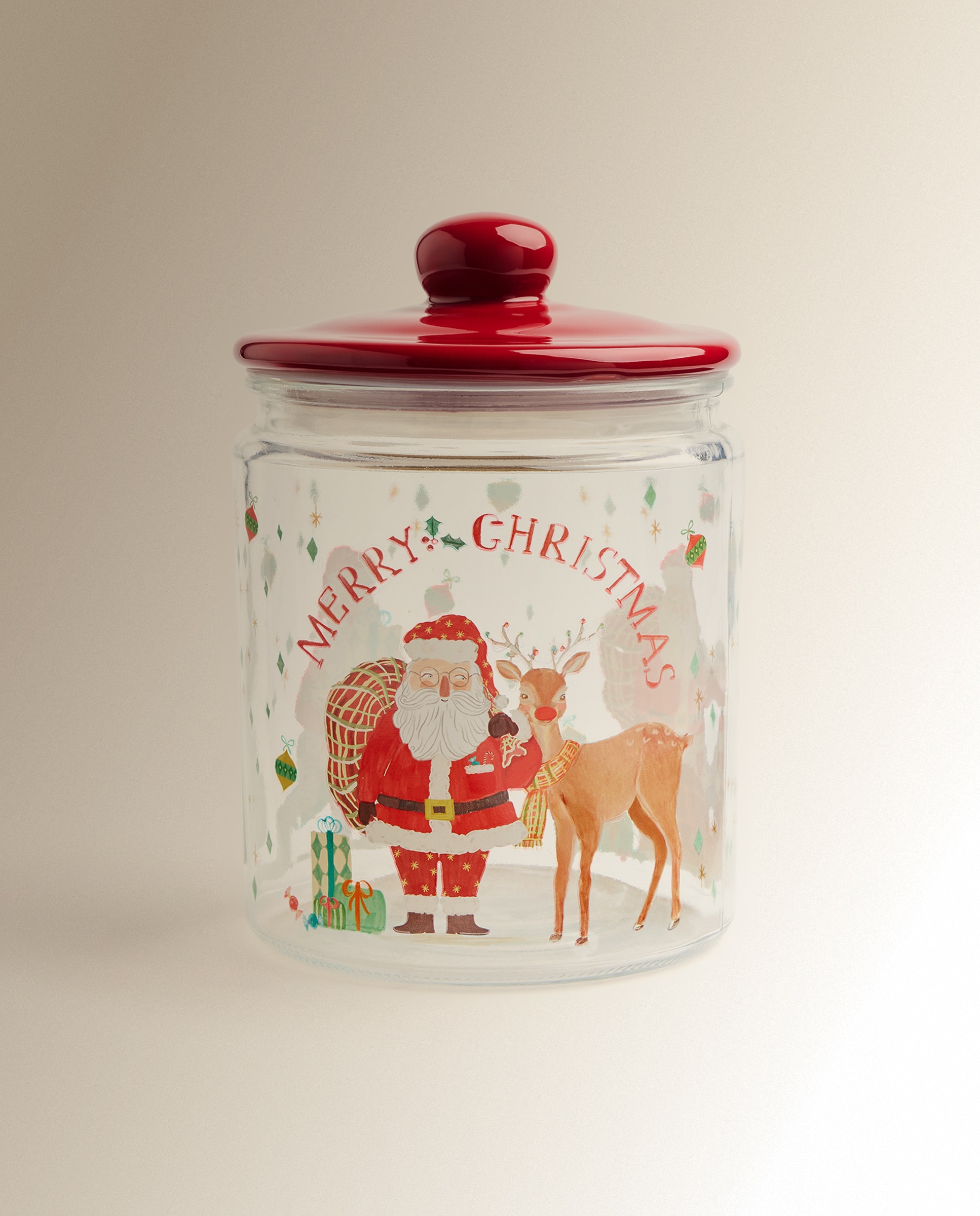 Imagen 0 de Bote de vidrio Papá Noel Navidad Multicolor