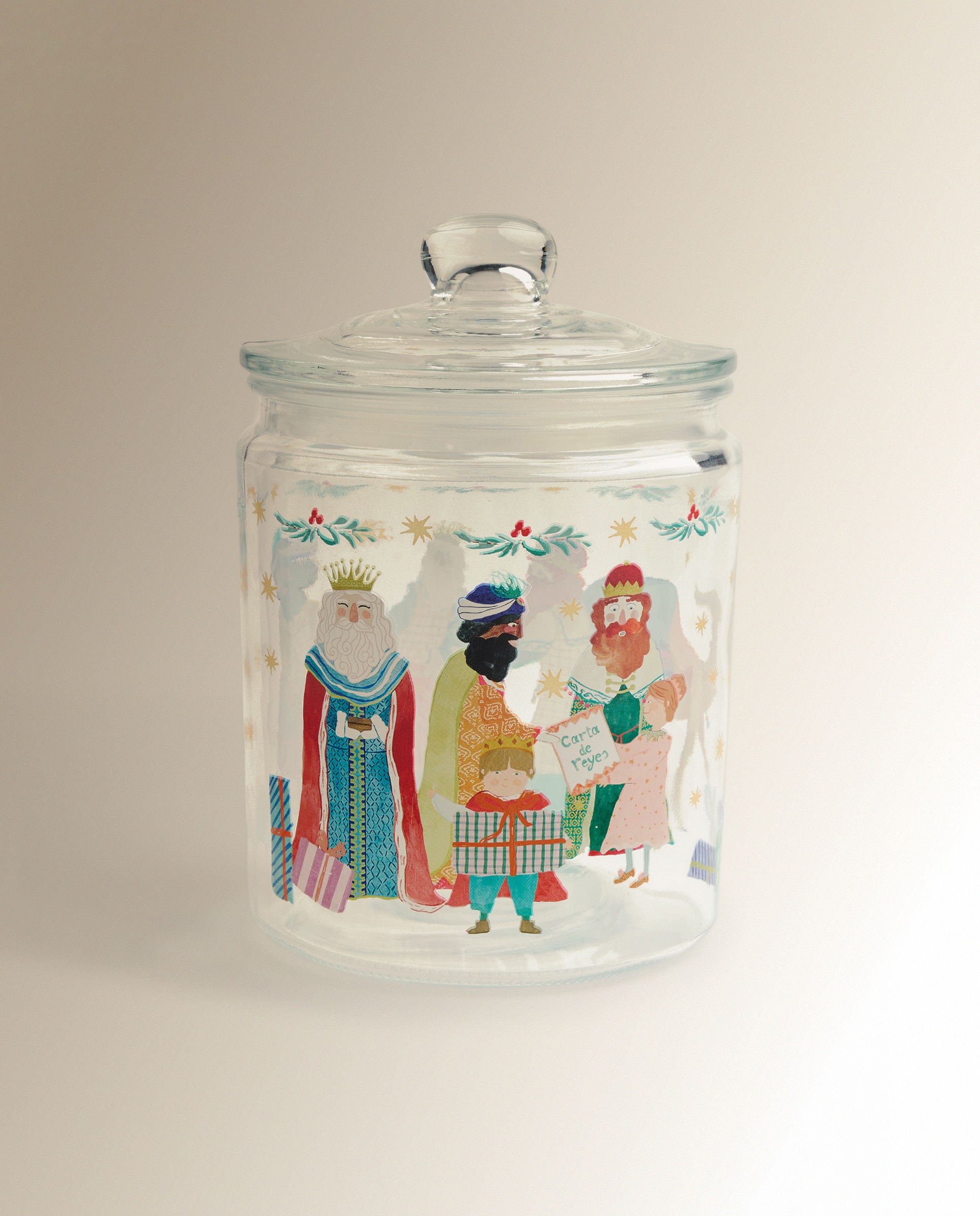 Imagen 0 de Bote de vidrio Reyes Magos Navidad Multicolor