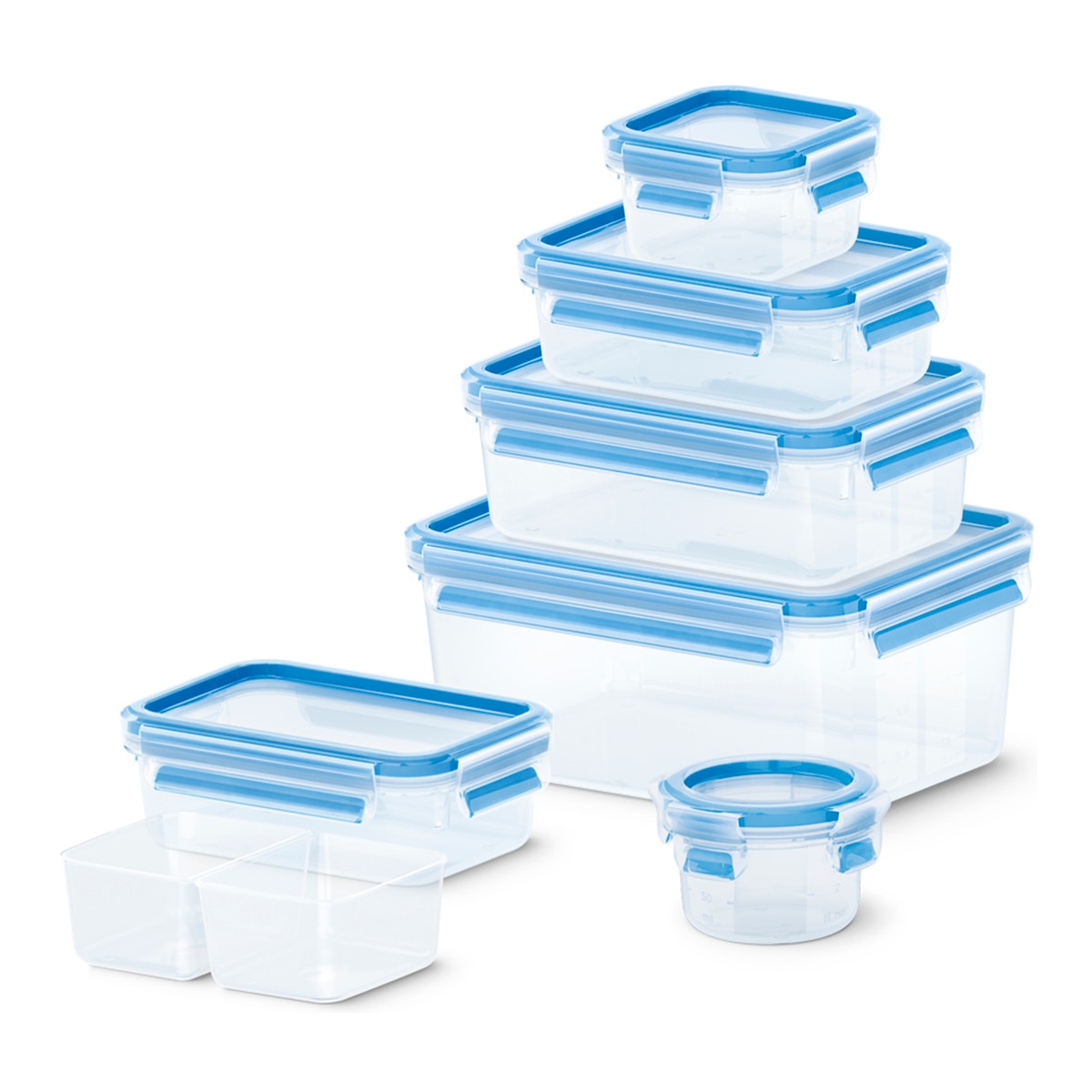 Recipiente hermético rectangular Clip & Close Emsa Azul-12