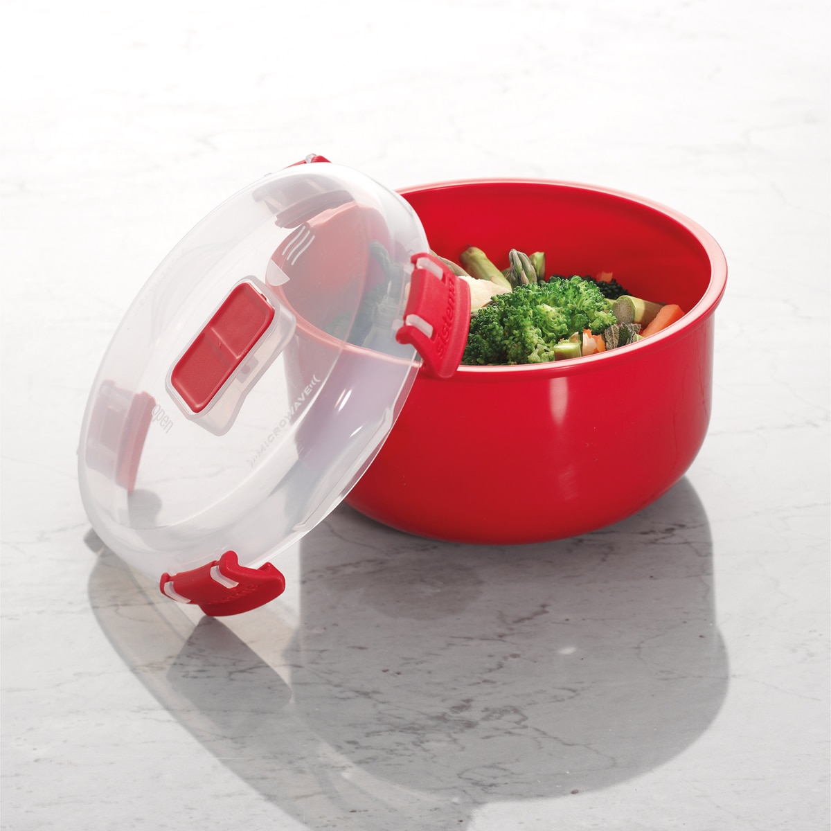 Recipiente hermético redondo para micro-ondas Microwave Vermelho-5