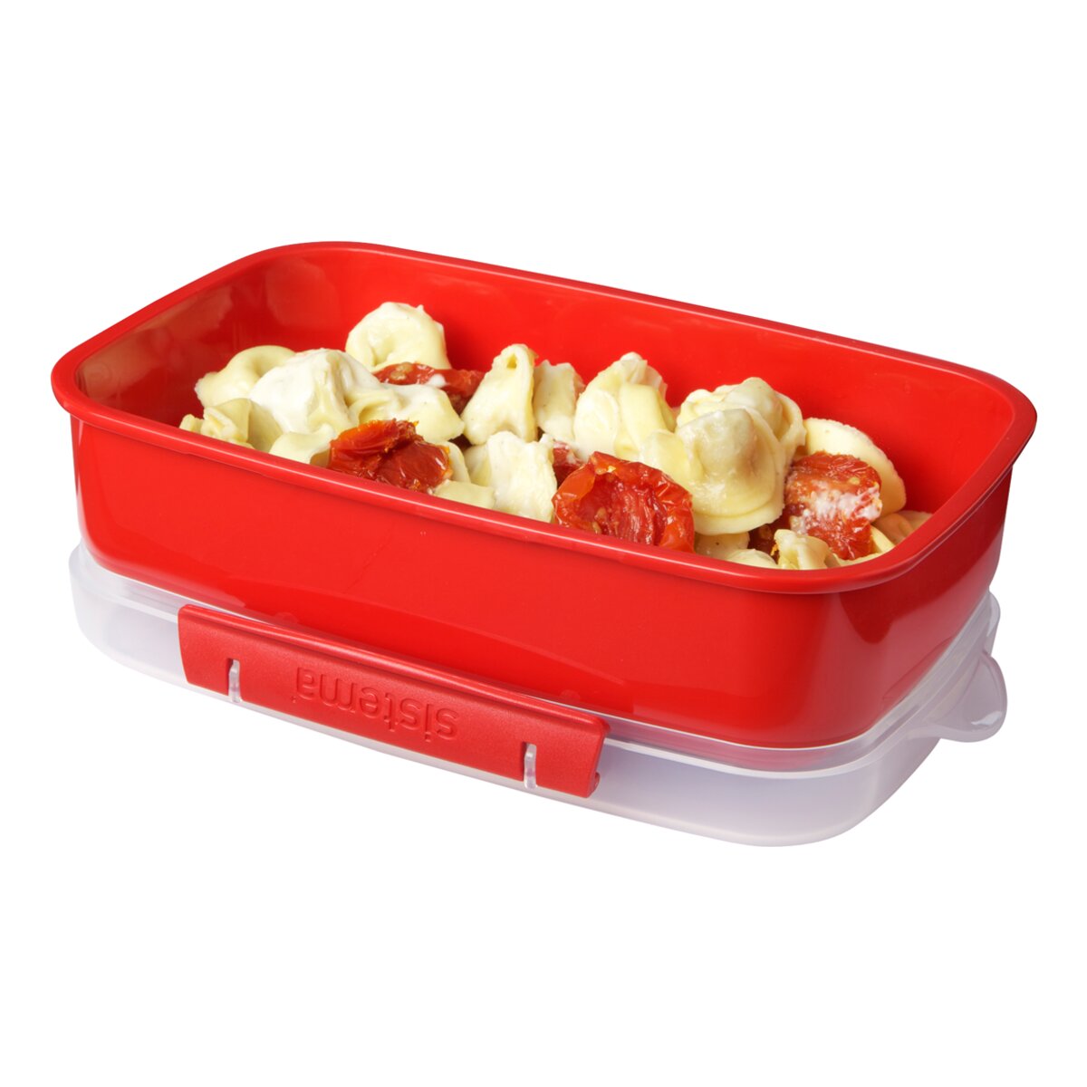 Recipiente hermético retangular Microwave Vermelho-2