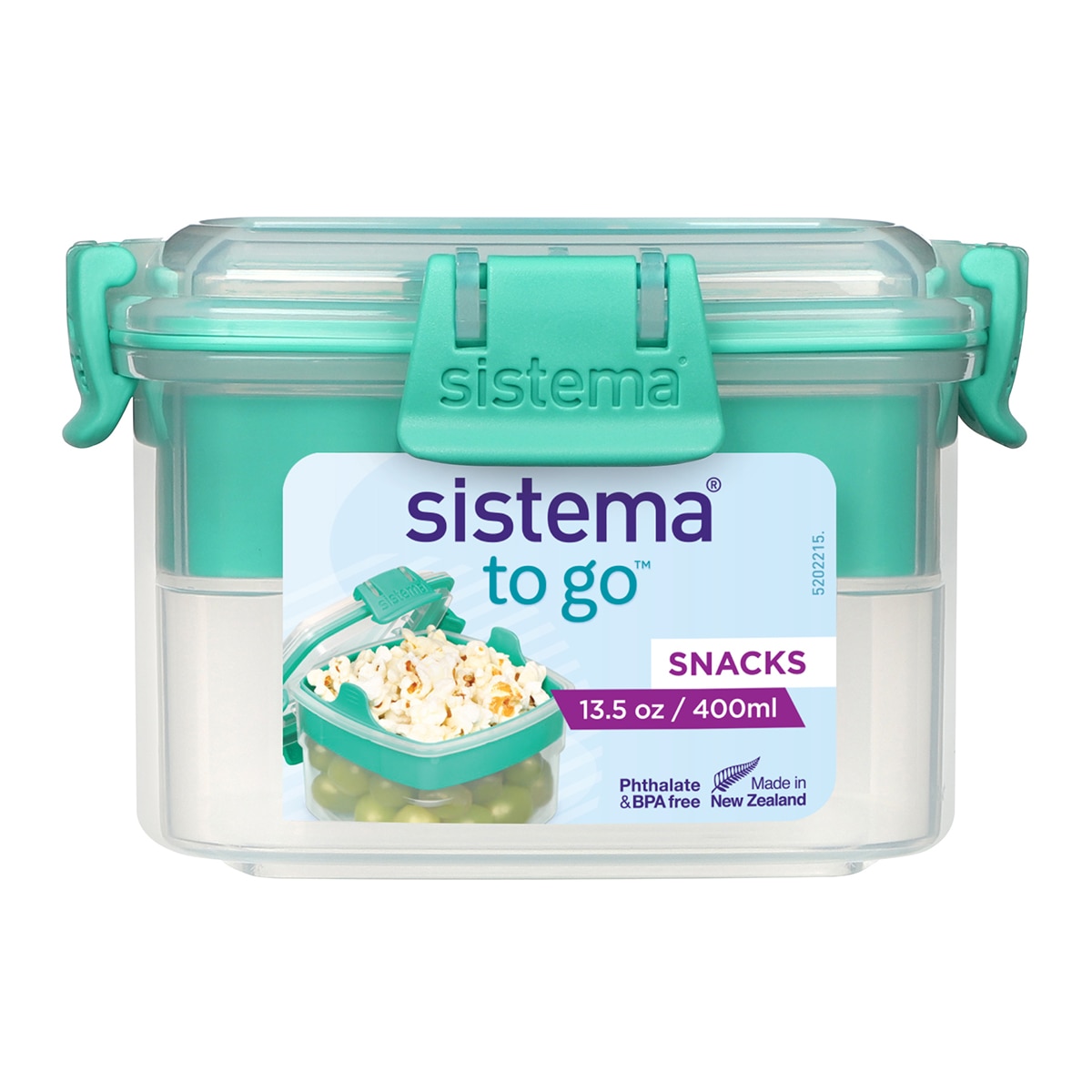 Recipiente Hermético Quadrado para Snacks To Go Verde-2