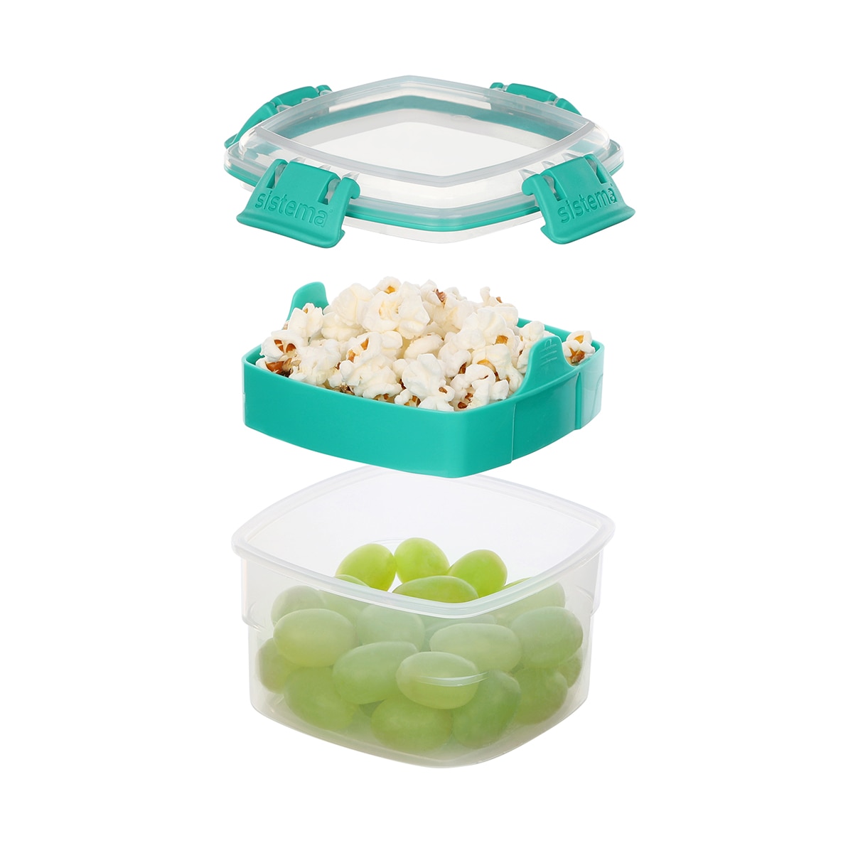 Recipiente Hermético Quadrado para Snacks To Go Verde-3