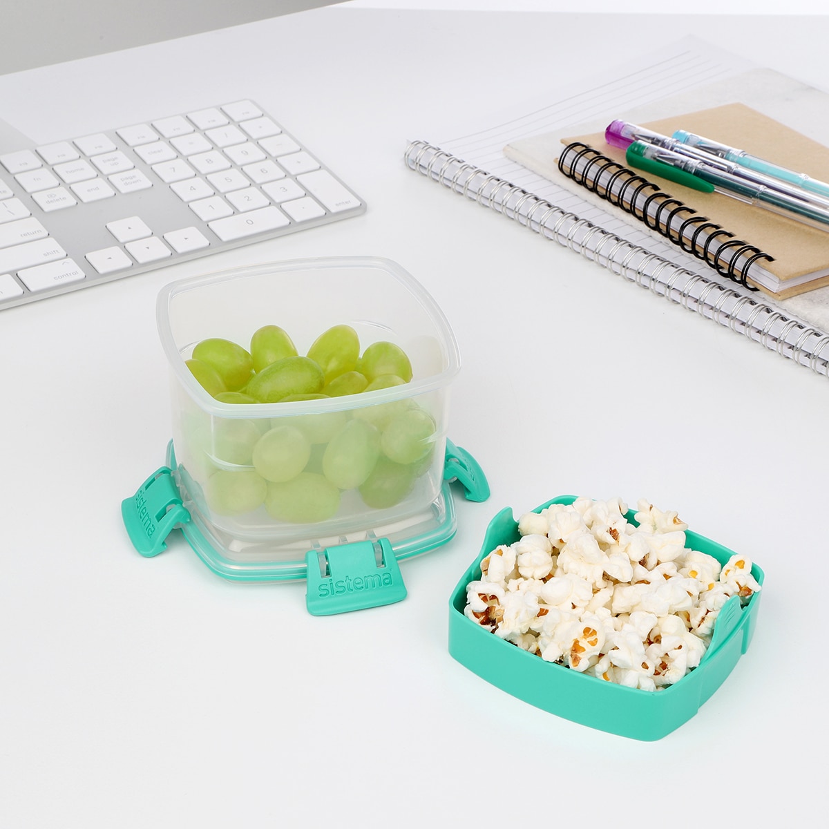 Recipiente Hermético Quadrado para Snacks To Go Verde-4