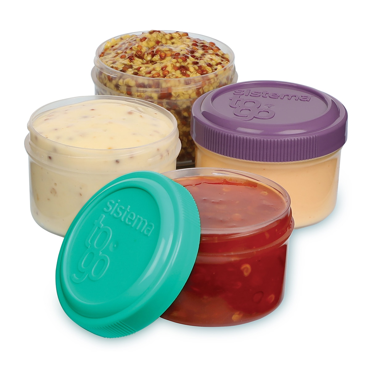 Conjunto de 4 Frascos Herméticos para Molhos To Go Multicolor-3