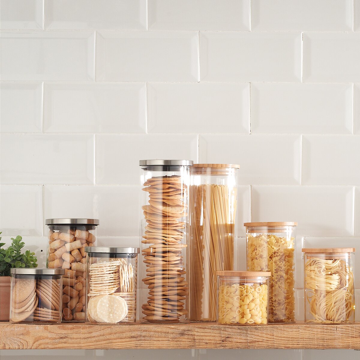 Frasco de cozinha com tampa de Bambu El Corte Inglés Transparente-2