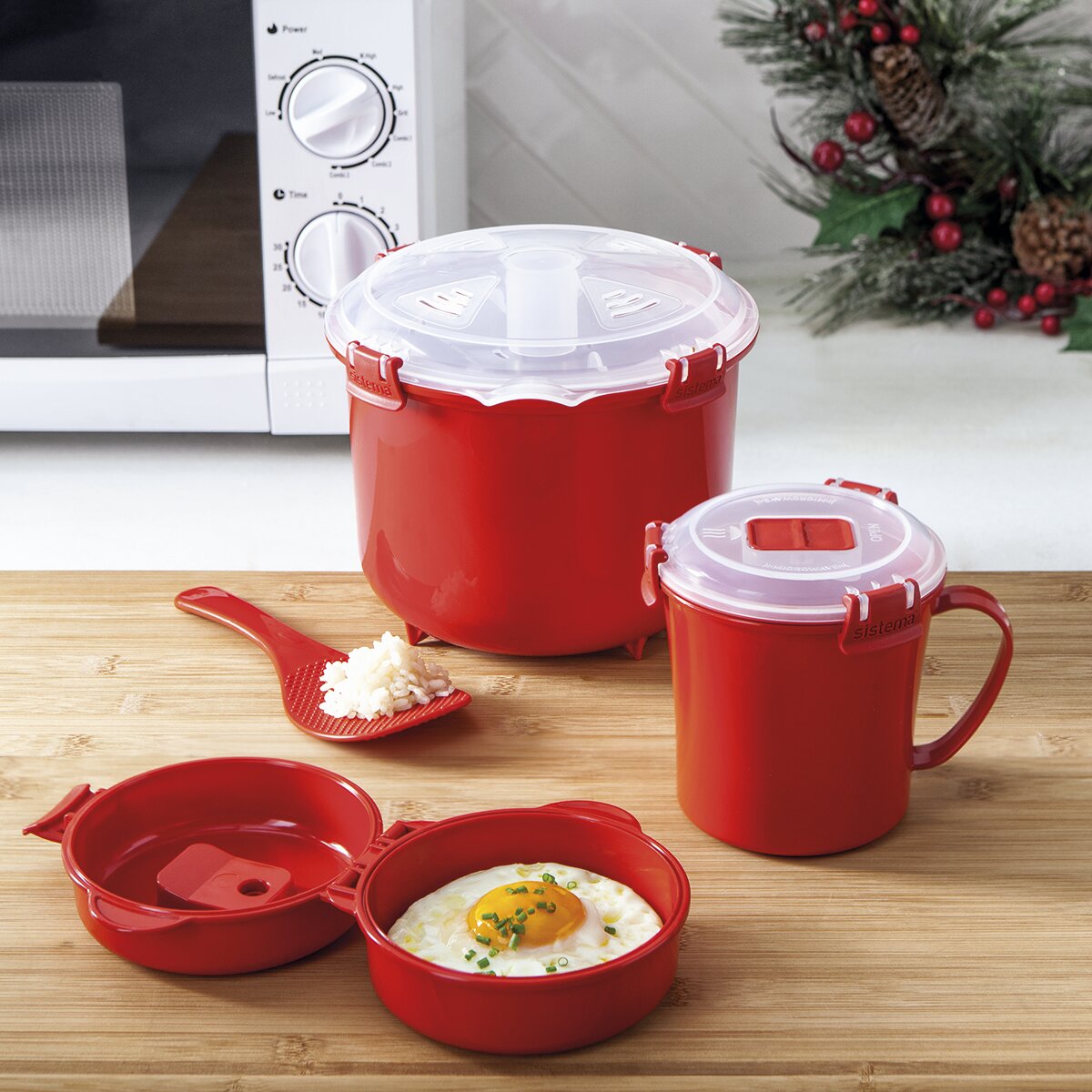 Hermético redondo para microondas Sistema Microwave Vermelho-3