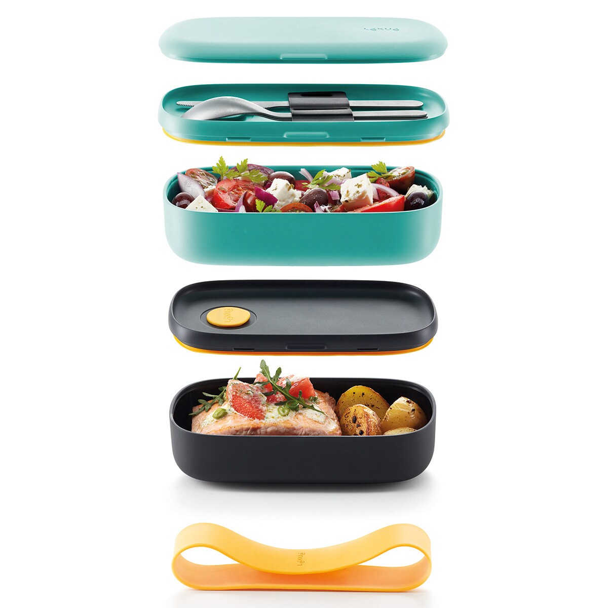 Recipiente para Comida LunchBox To Go Turquesa-3