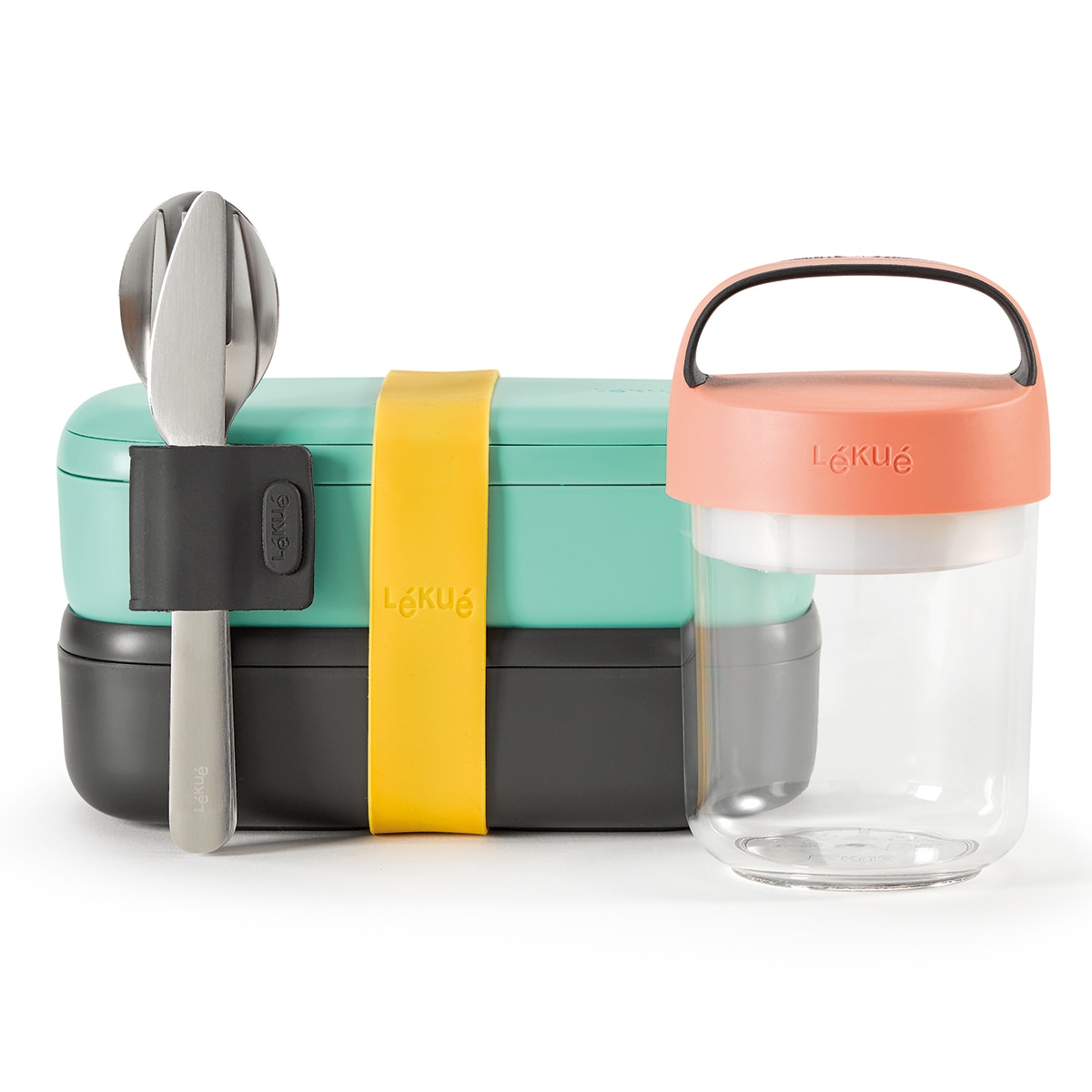 Conjunto de 3 talheres To Go Lékué Aço-8