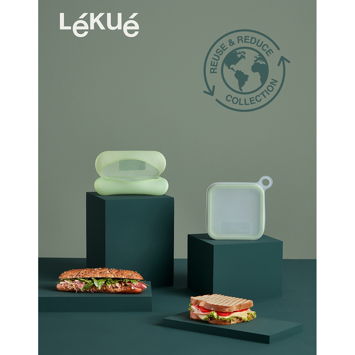 Capa reutilizável de silicone para sanduiche Reduce & Reuse Transparente-8