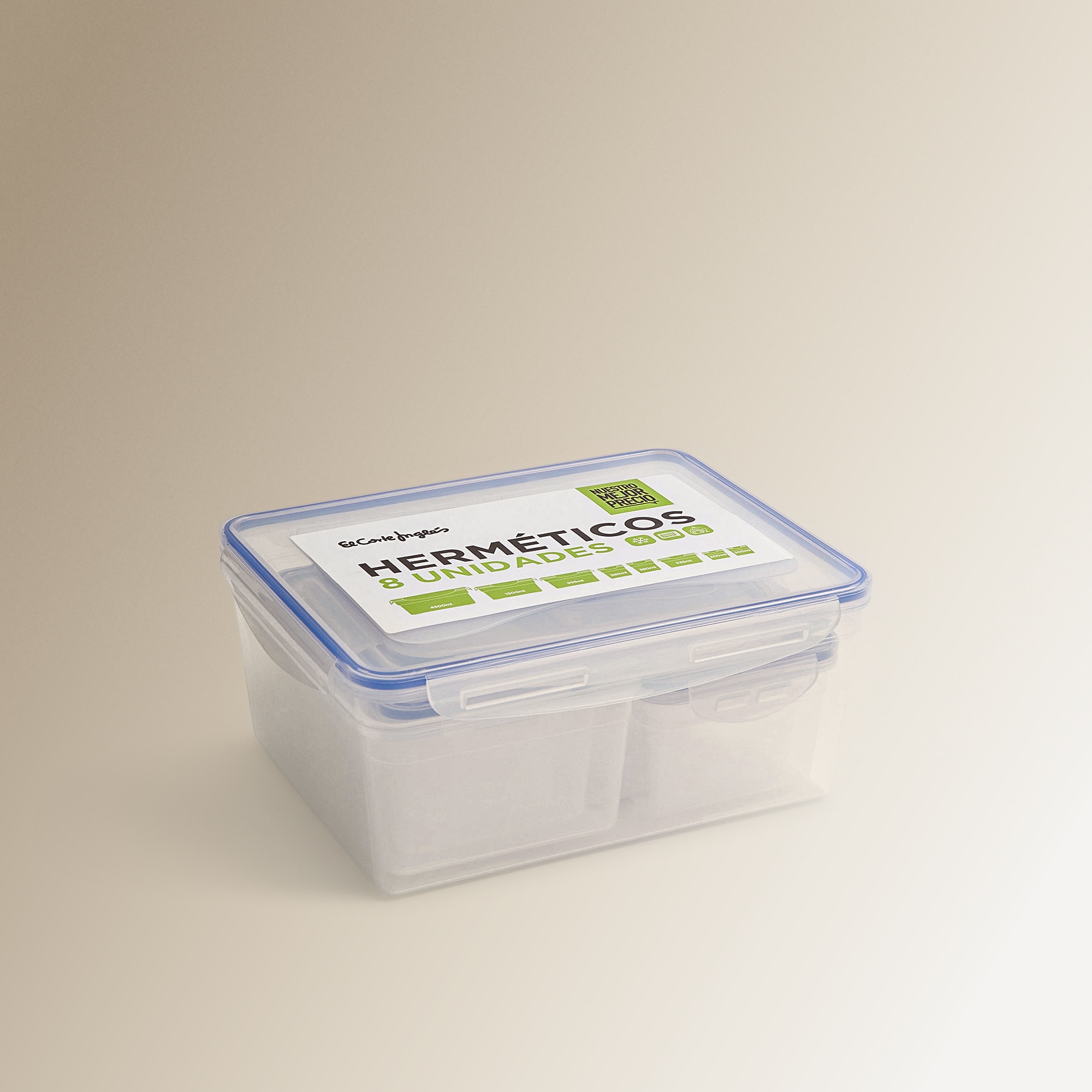 Set de 8 herméticos Nuestro Mejor Precio - El Corte Inglés Transparente-5