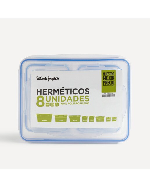 Set de 8 herméticos Nuestro Mejor Precio - El Corte Inglés Transparente-6