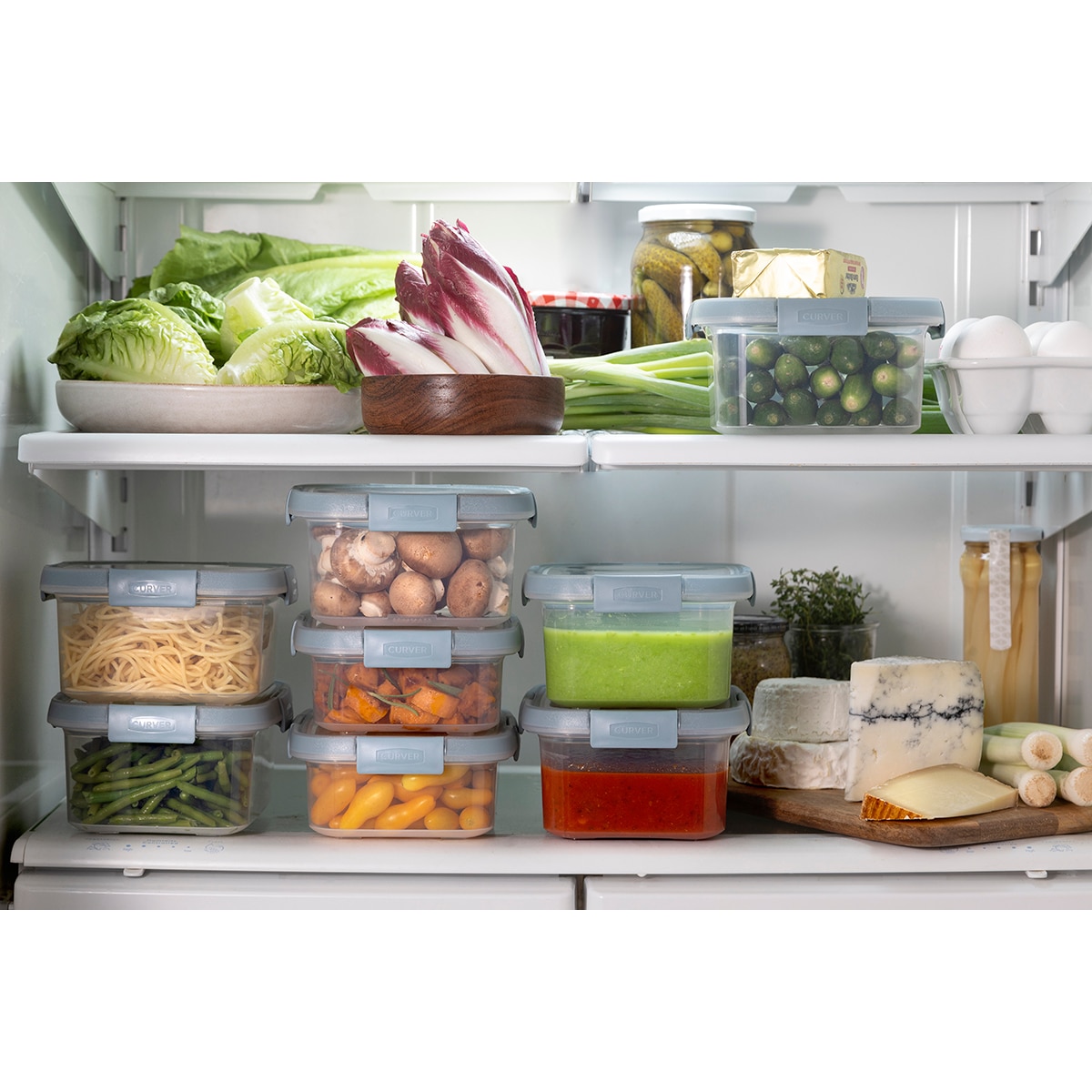 Recipiente hermético rectangular Smart Eco Line Fresh Curver Transparente-3