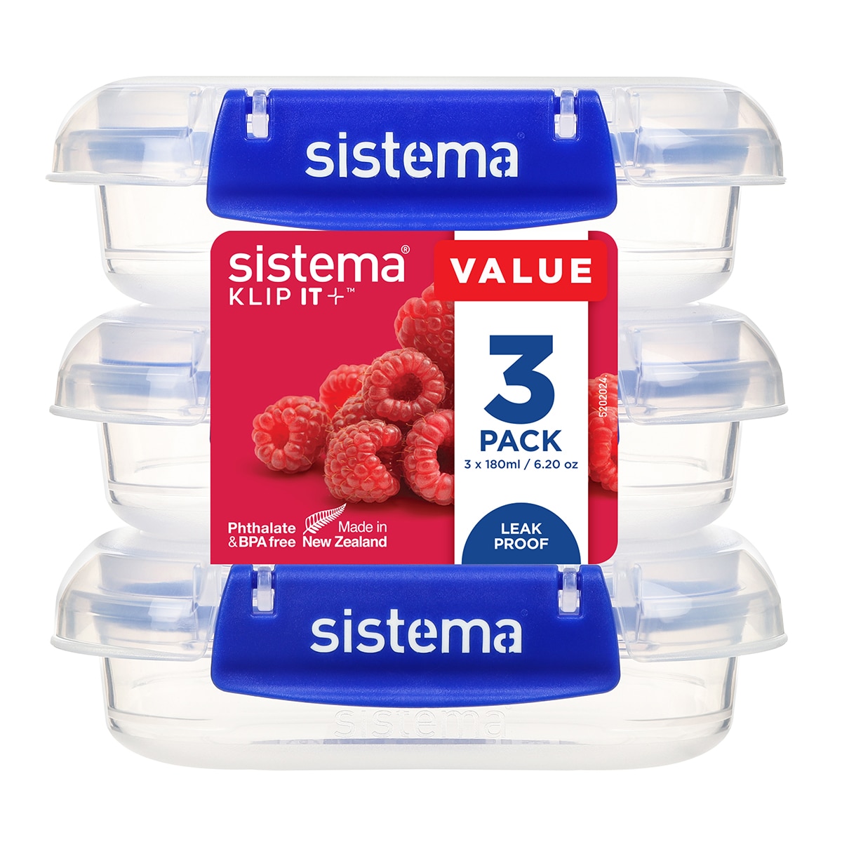 Conjunto de 3 Recipientes Herméticos Retangulares KLIP IT + Sistema Azul-2