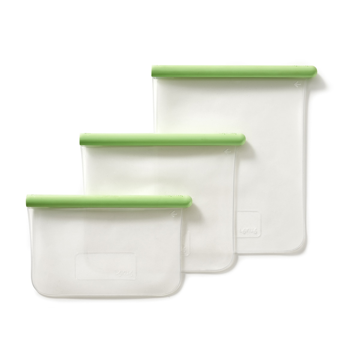 Conjunto de 3 Bolsas Planas Reutilizável Reduce & Reuse Transparente-1