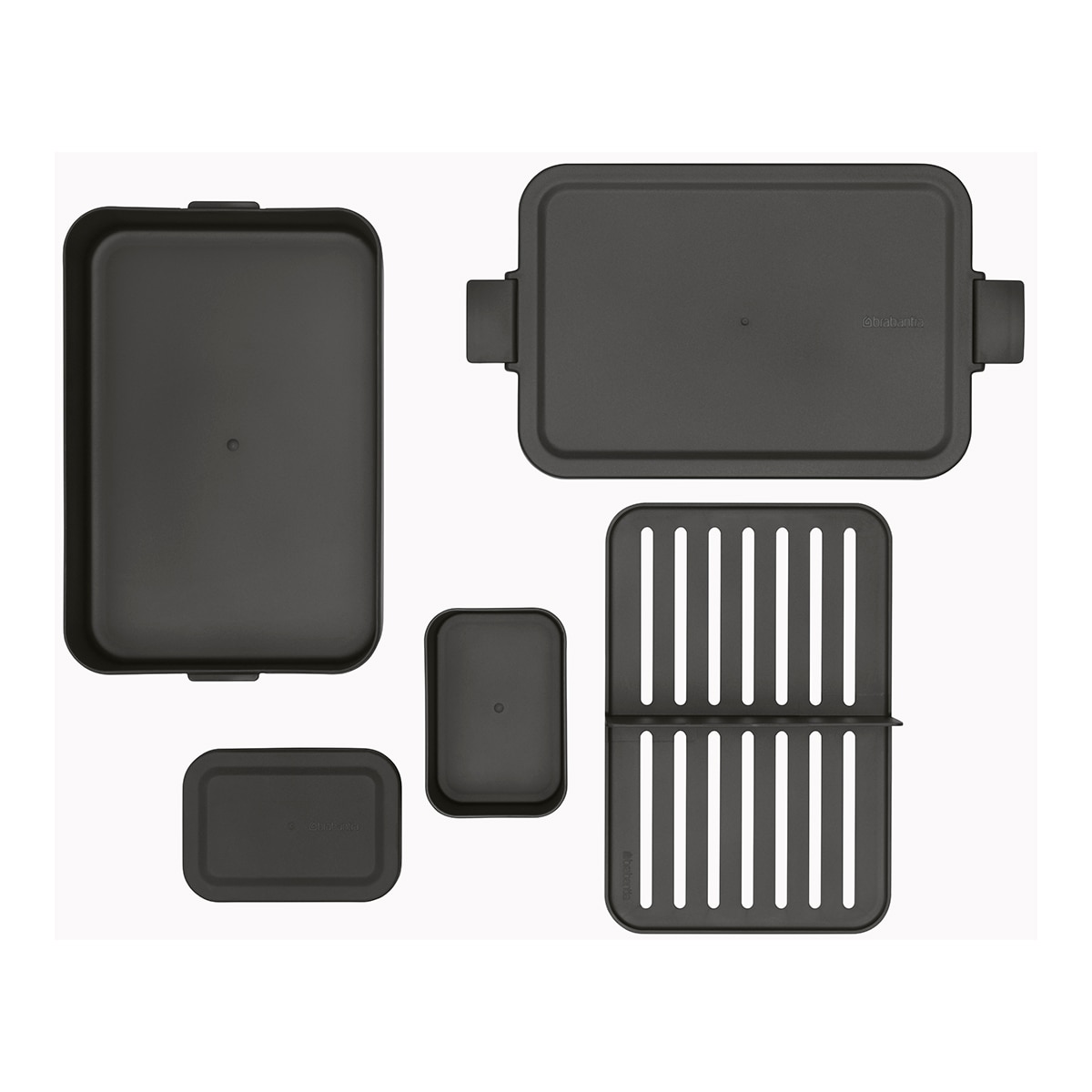 Hermético Bento con 2 compartimentos Make & Take Brabantia - Gris oscuro Gris oscuro-4