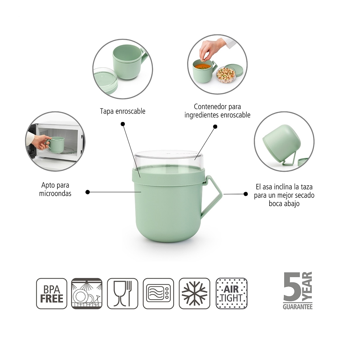Chávena para Sopa Make & Take Verde-menta-6