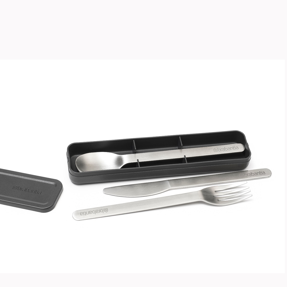 Conjunto de 3 Talheres + Estojo Make & Take Cinzento-escuro-2