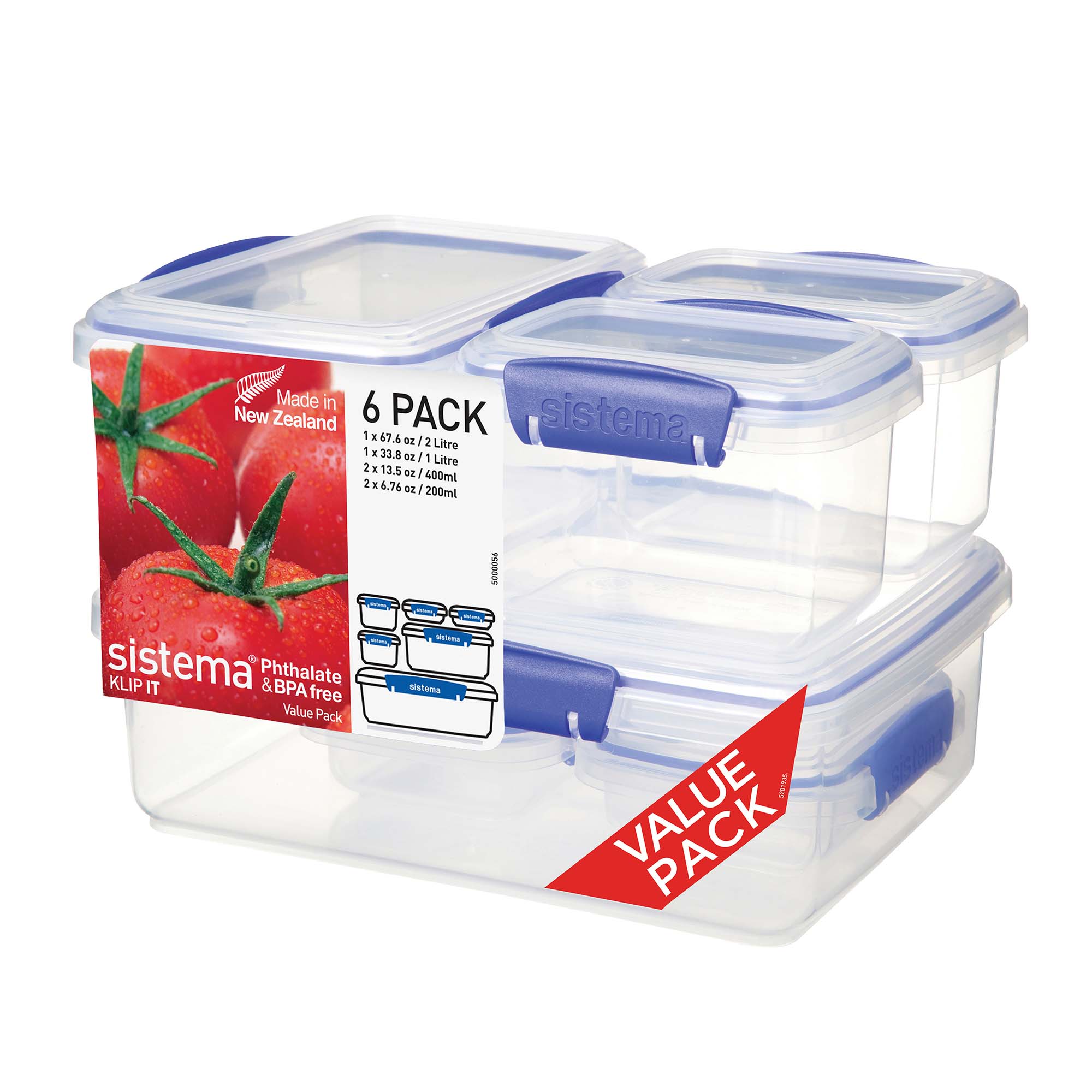 Set 6 herméticos KLIP IT + Sistema Azul-13