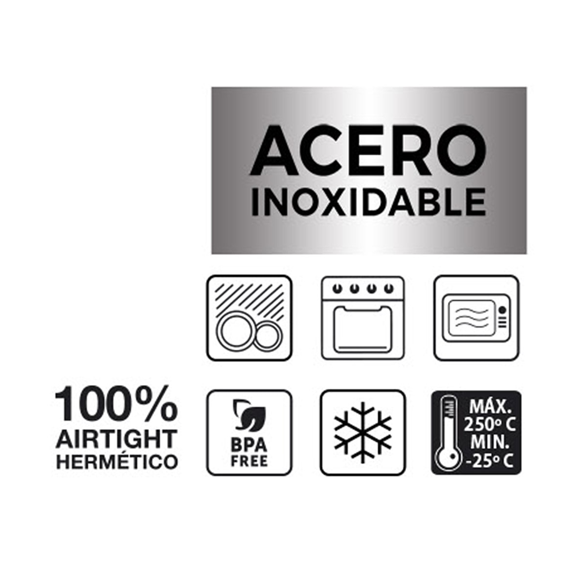 Hermético de acero inoxidable Santa Clara Gris-3