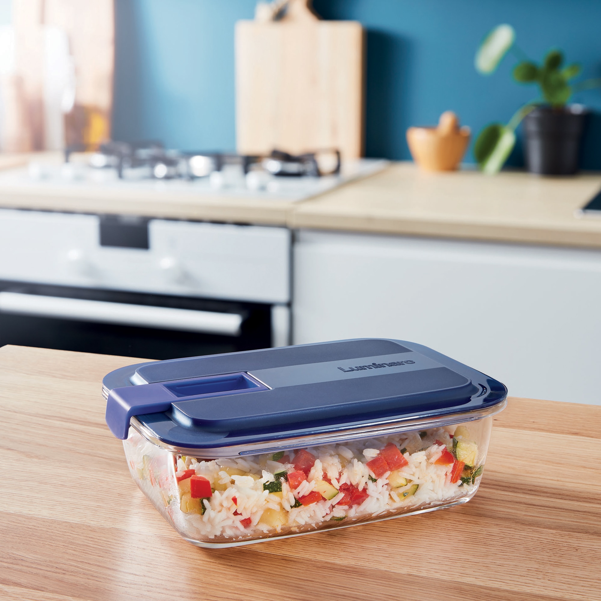 Hermético rectangular Easy Box Luminarc Azul-3