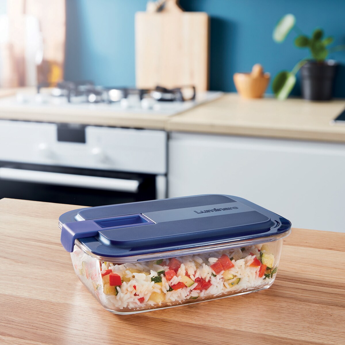 Hermético rectangular Easy Box Luminarc Azul-3