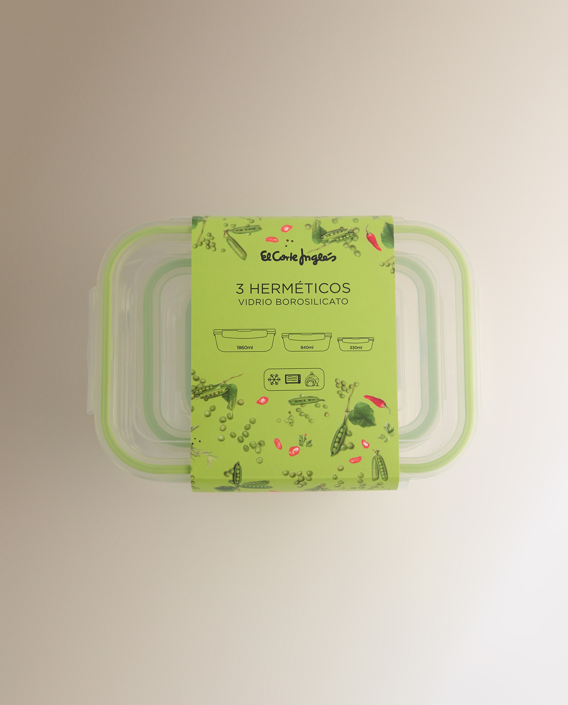 Conjunto de 3 recipientes herméticos retangulares de vidro Transparente-4