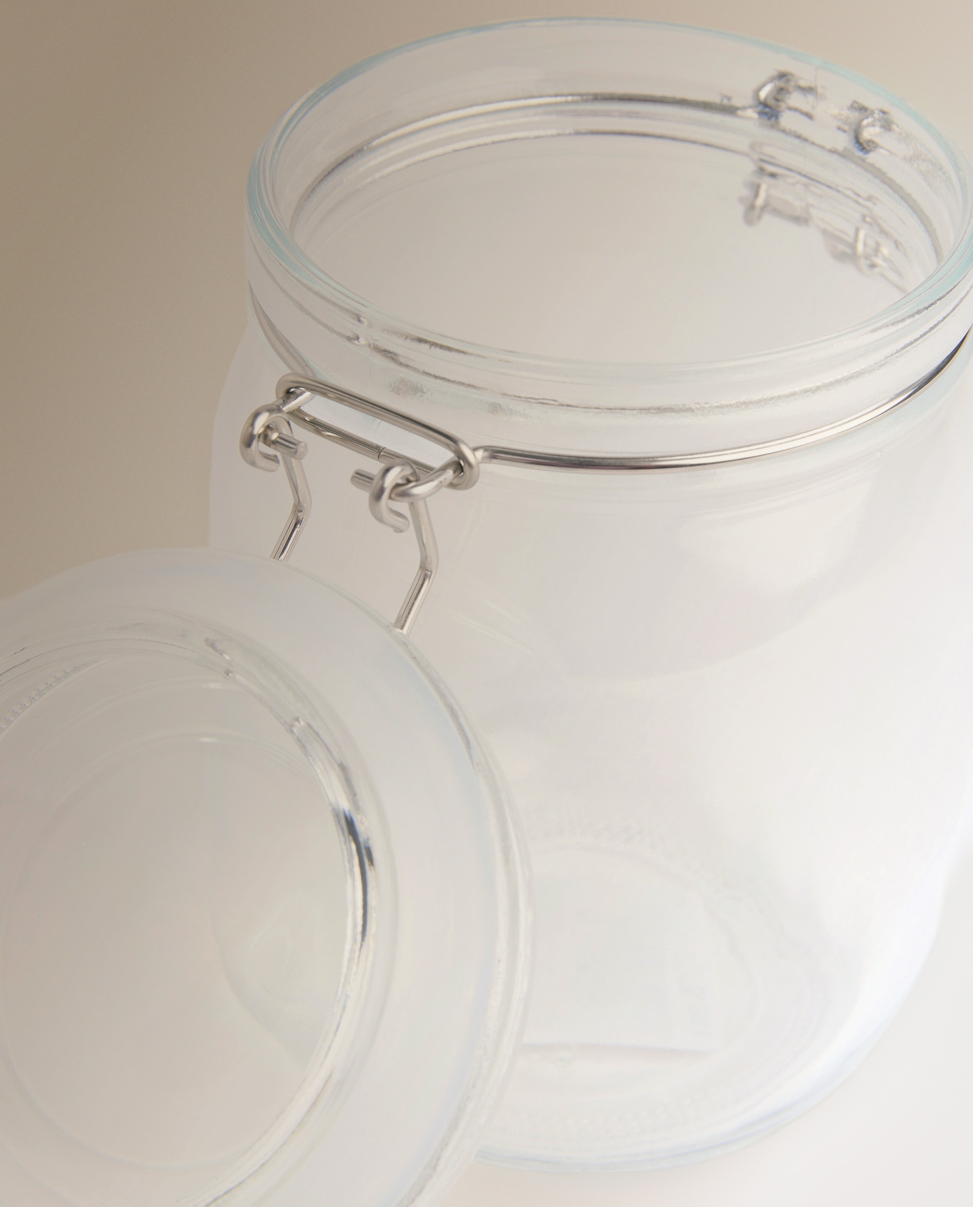 Frasco Hermético de Vidro Clip Transparente-3