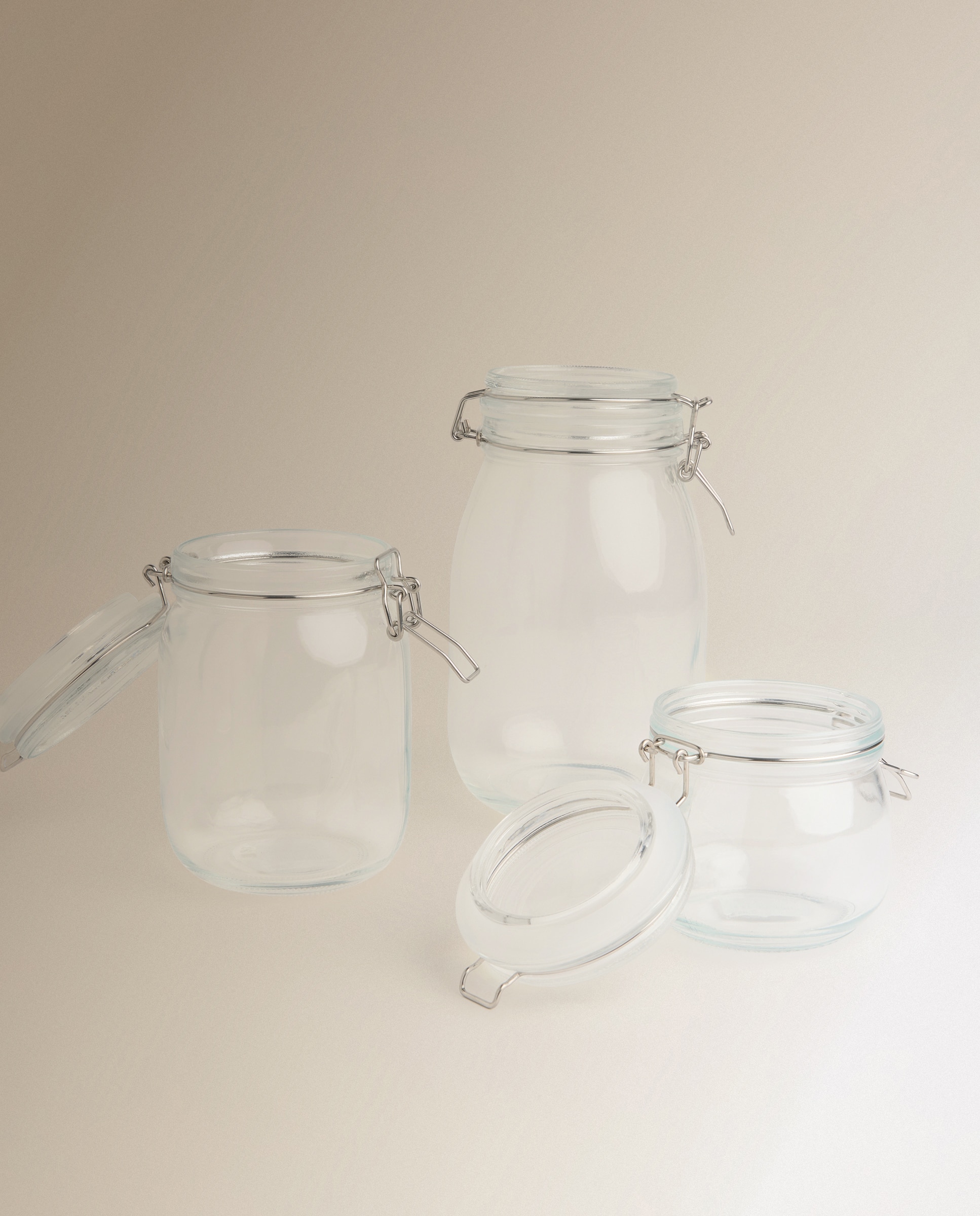 Frasco Hermético de Vidro Clip Transparente-4