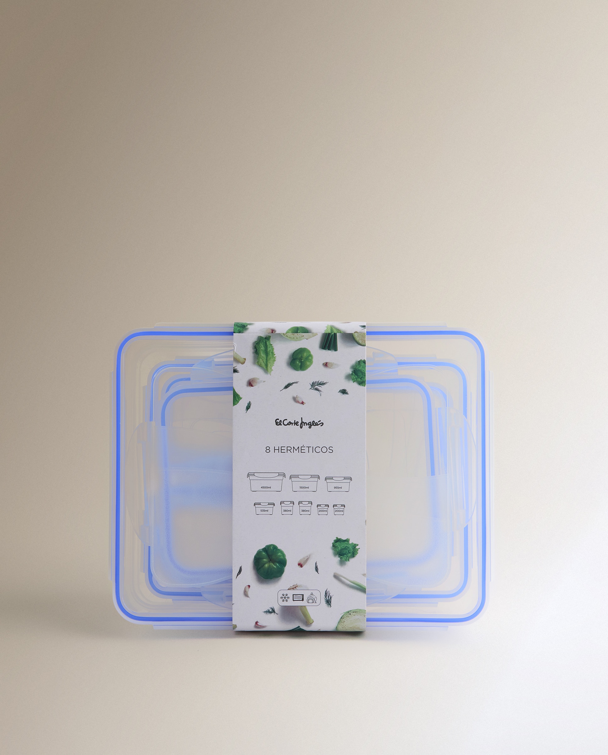 Conjunto de 8 recipientes herméticos Transparente-4