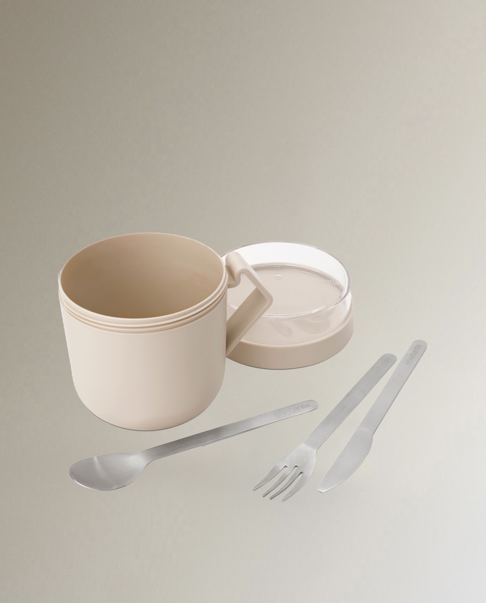 Caneca Hermética para Sopa 0,6 L Make & Take Bege-5